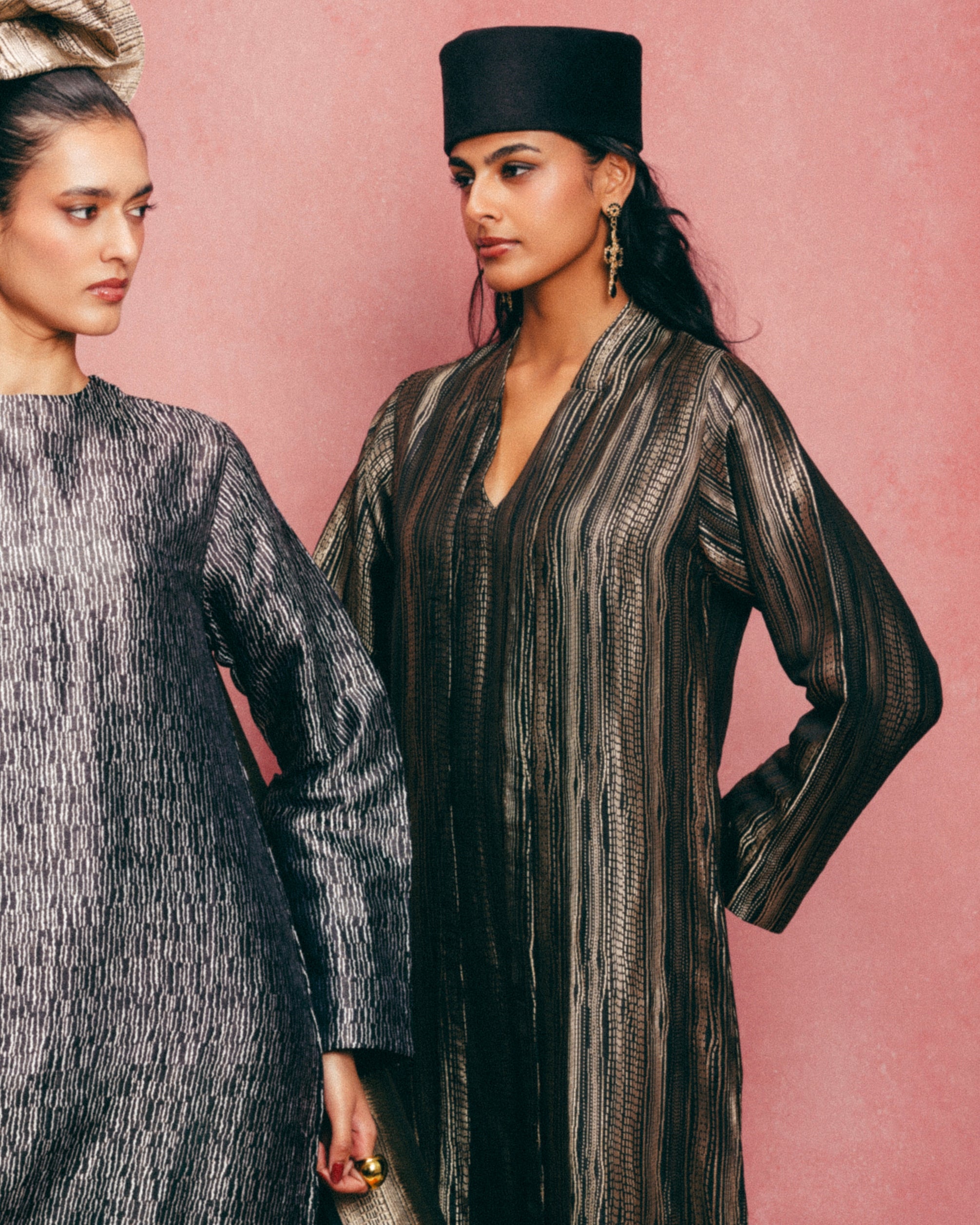 Handwoven Black Banarasi Kaftan