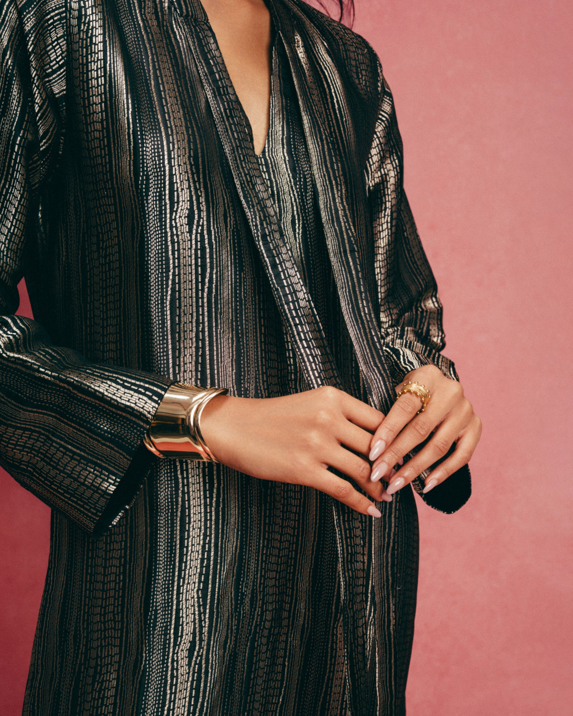 Handwoven Black Banarasi Kaftan