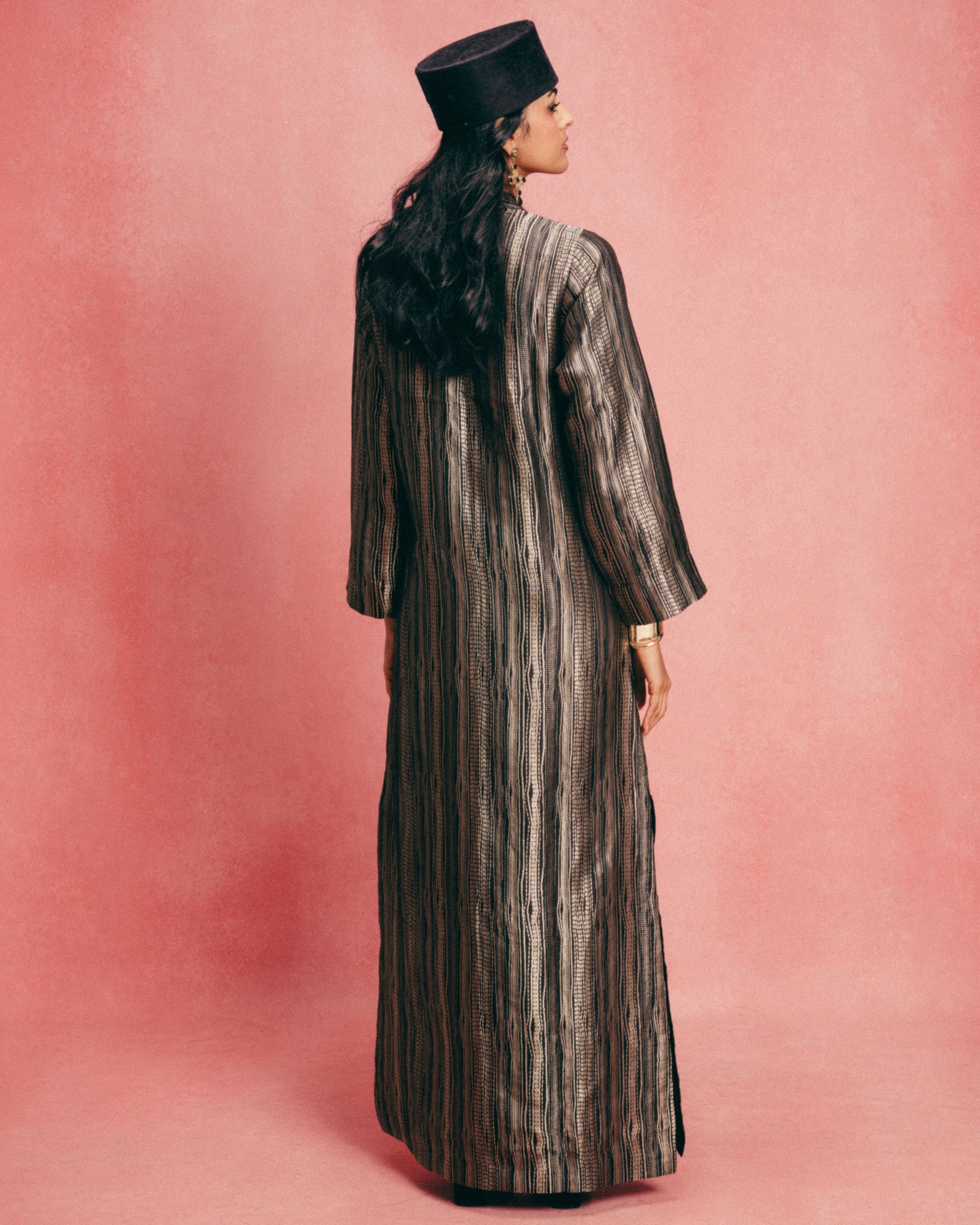 Handwoven Black Banarasi Kaftan