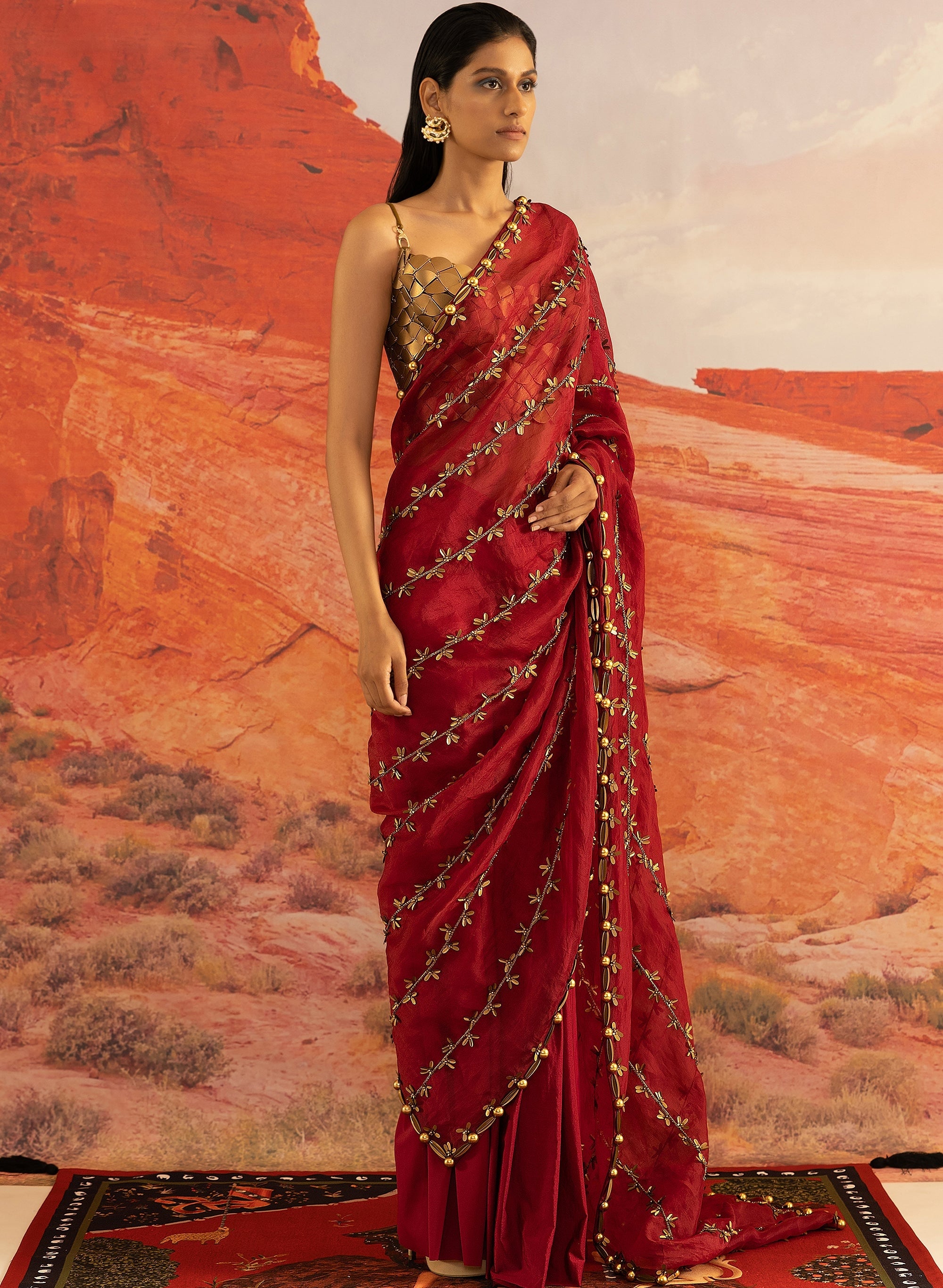 Coccinella Ivy Skein Sheer Tailored Sari