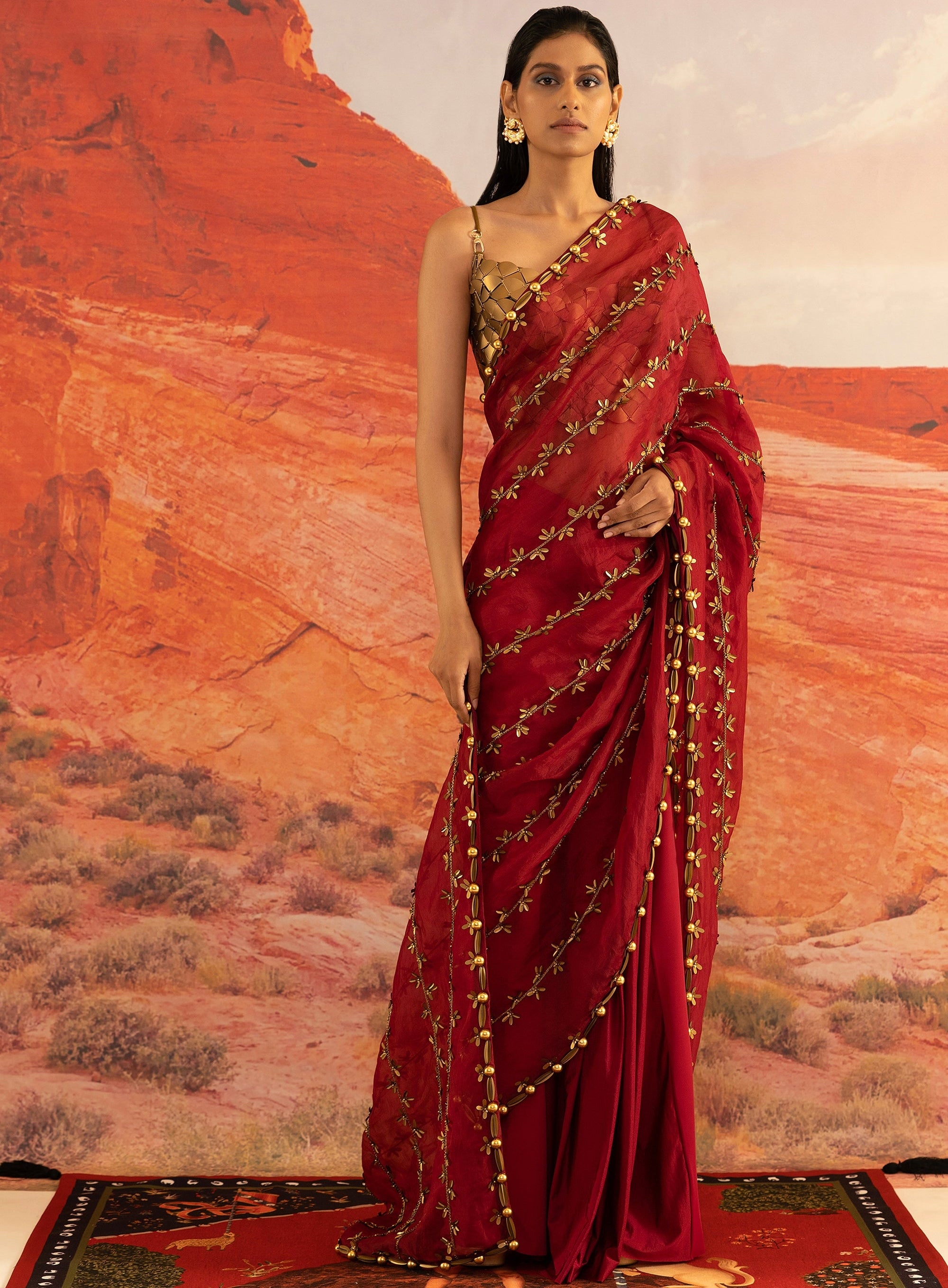 Coccinella Ivy Skein Sheer Tailored Sari