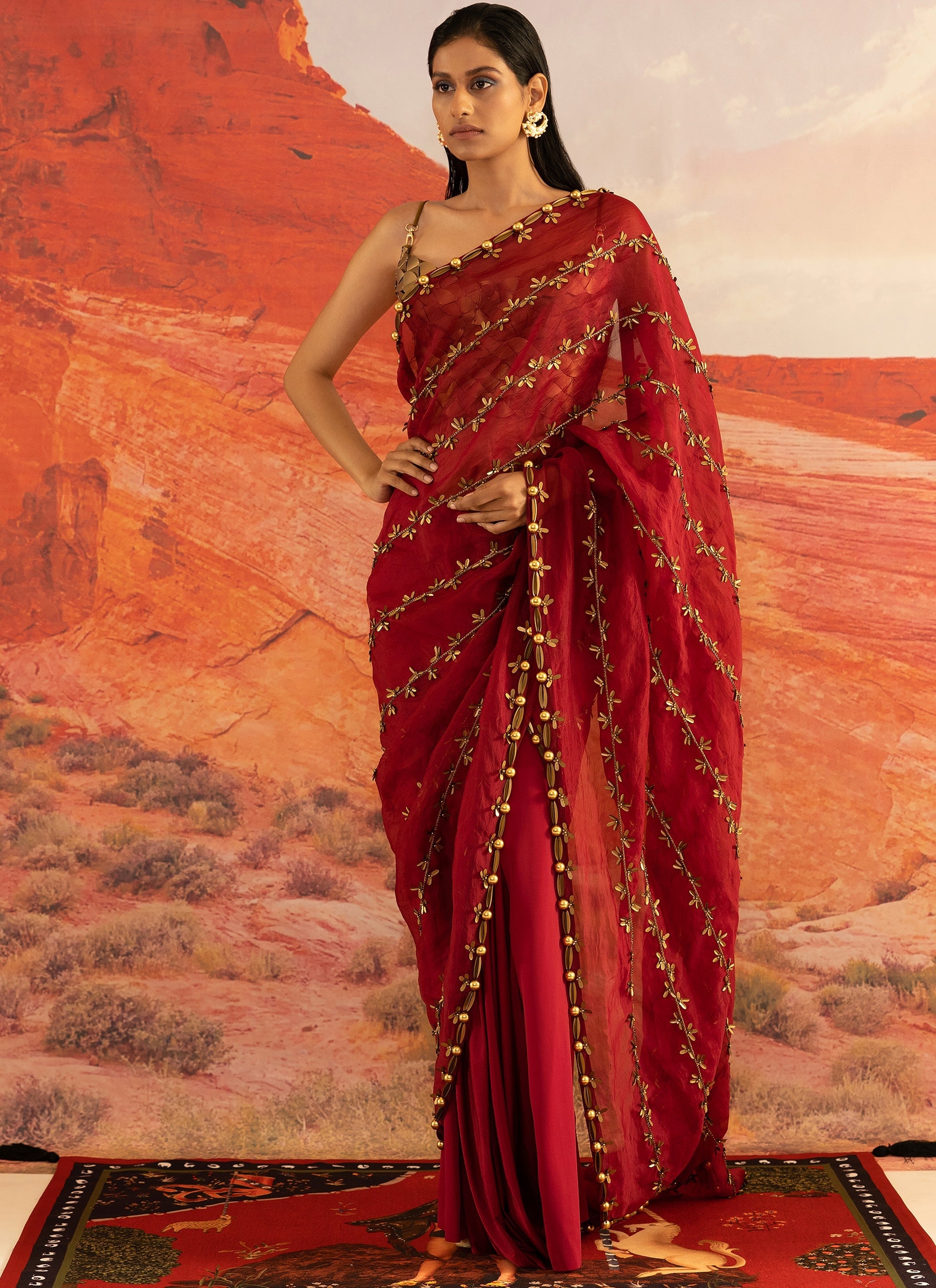 Coccinella Ivy Skein Sheer Tailored Sari