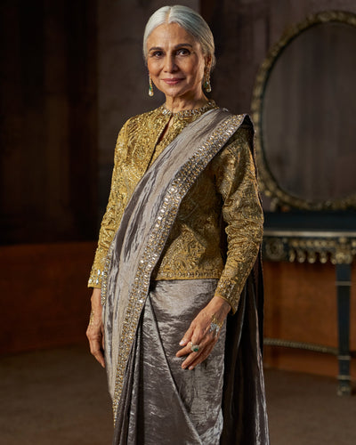 Grey Tissue Sari