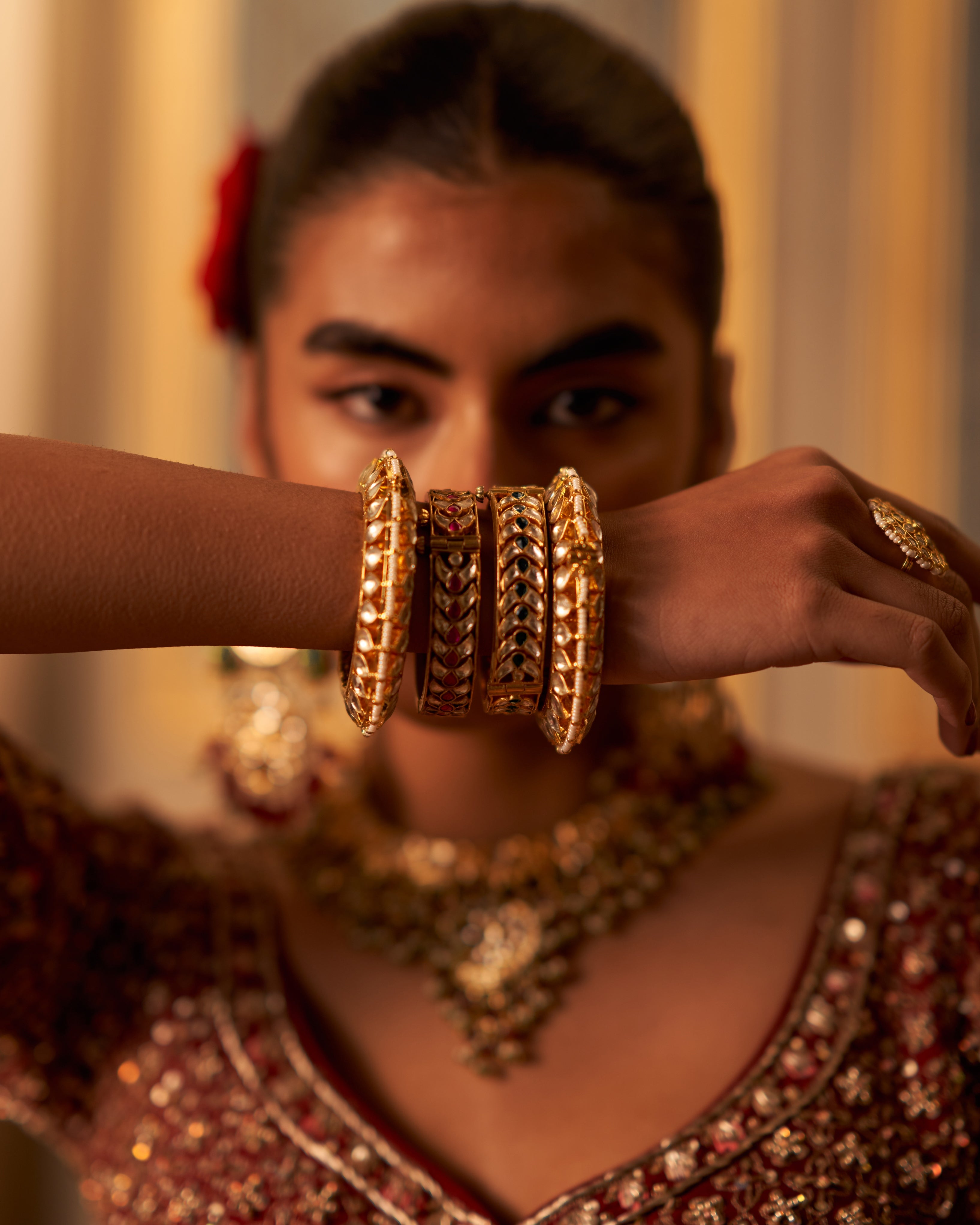 Maroon Raw Silk Double Dupatta Lehenga Set