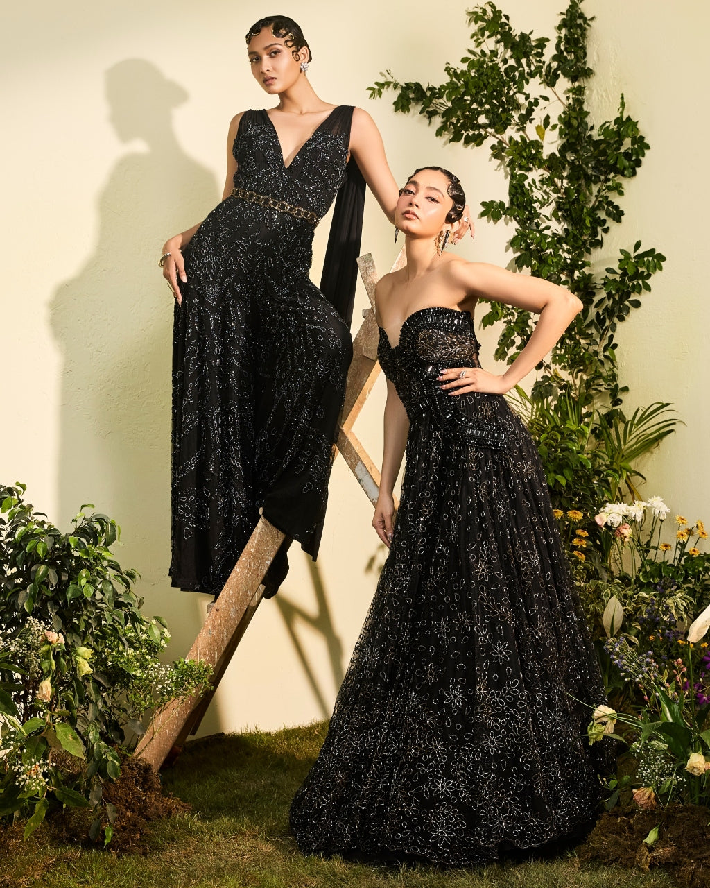 Black Cutwork Gown