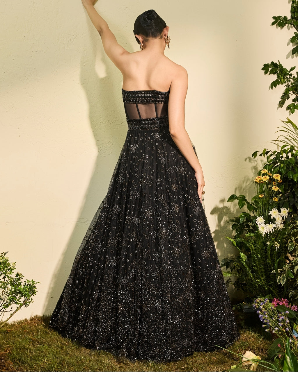 Black Cutwork Gown
