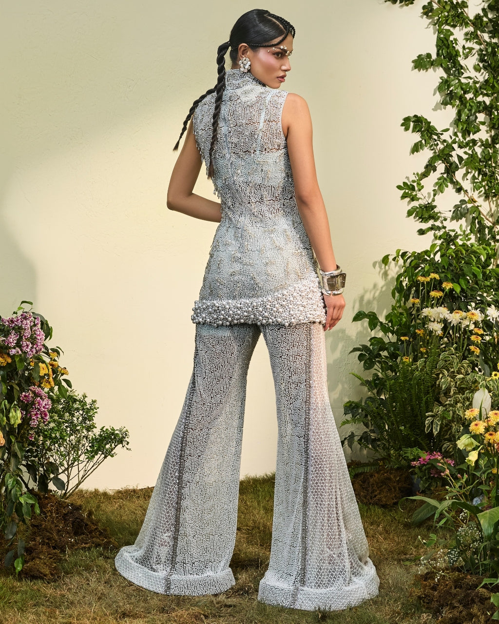 Powder Blue Pearl Embellished Co-Ord Set