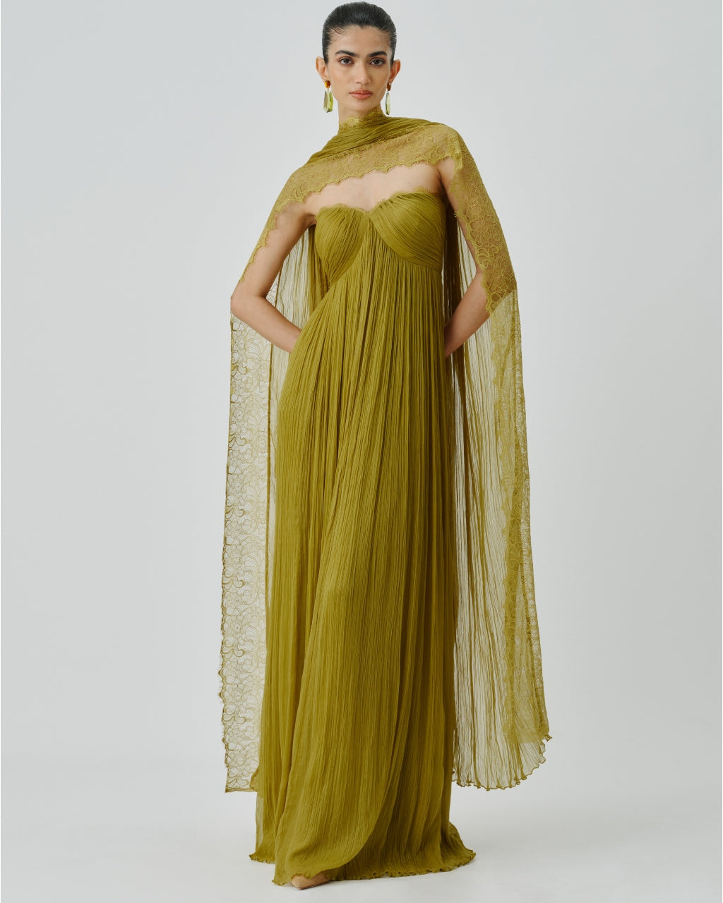 Chartreuse Ruched Dress