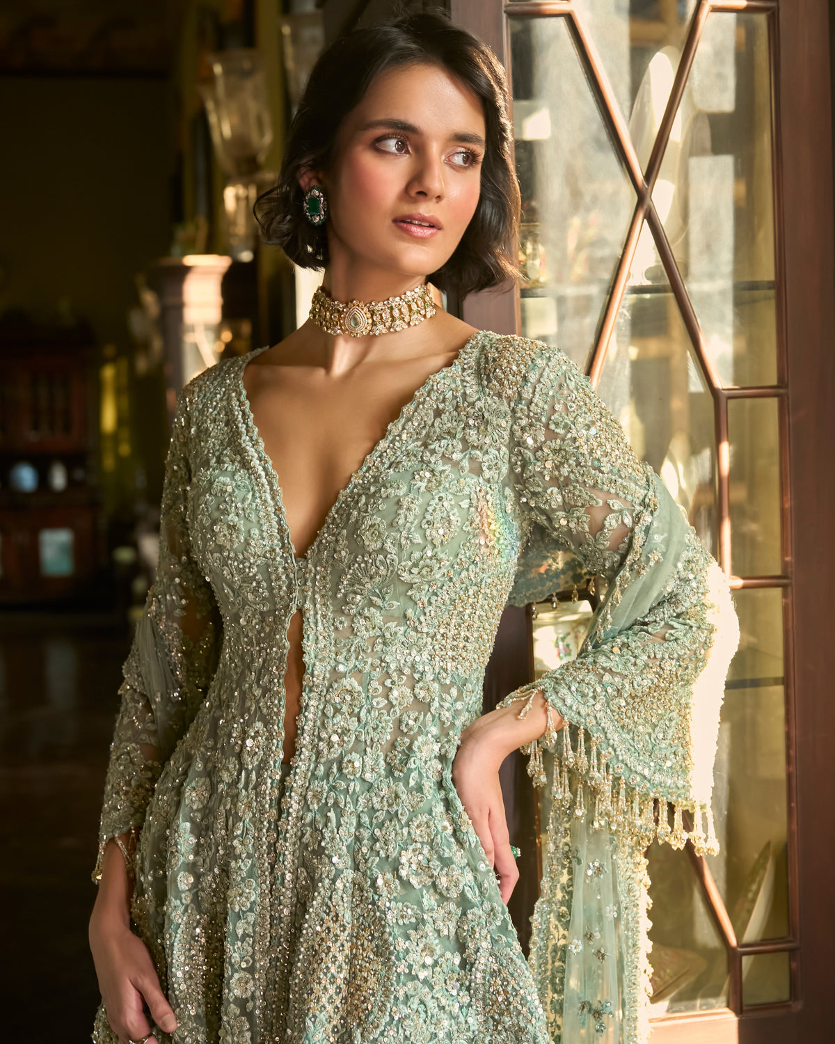 Sage Green Sharara Set