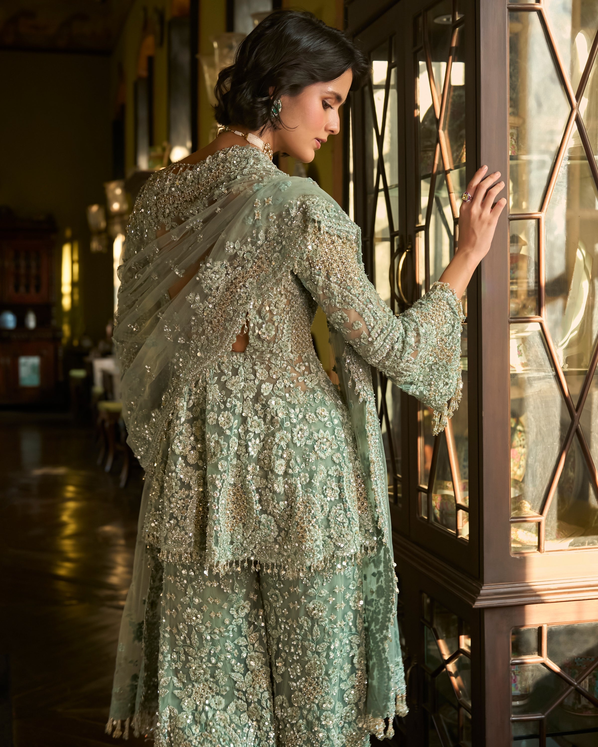 Sage Green Sharara Set