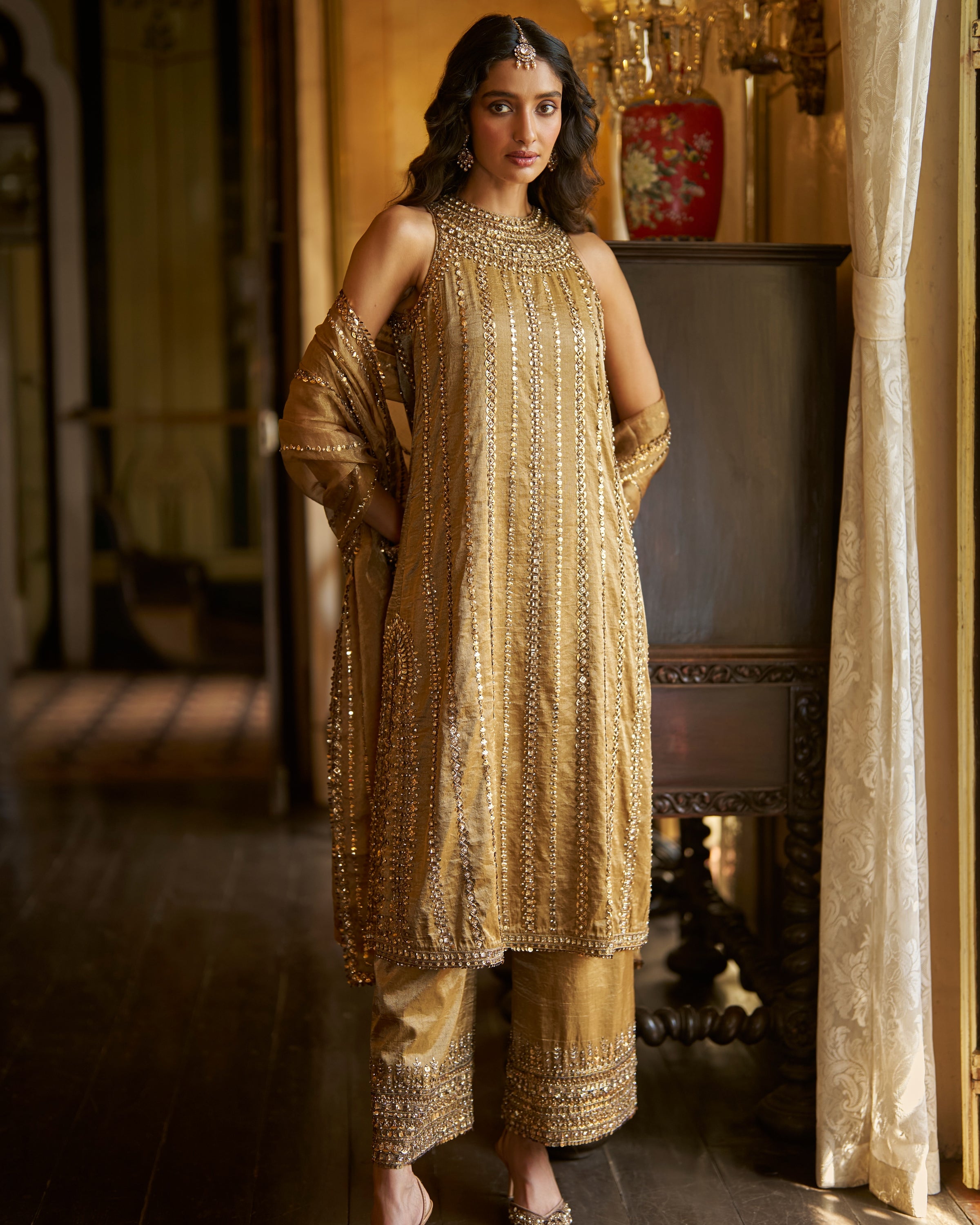 Antique Gold Kurta Set
