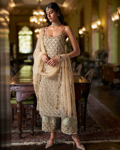 Sage Green Sequin Kurta Set