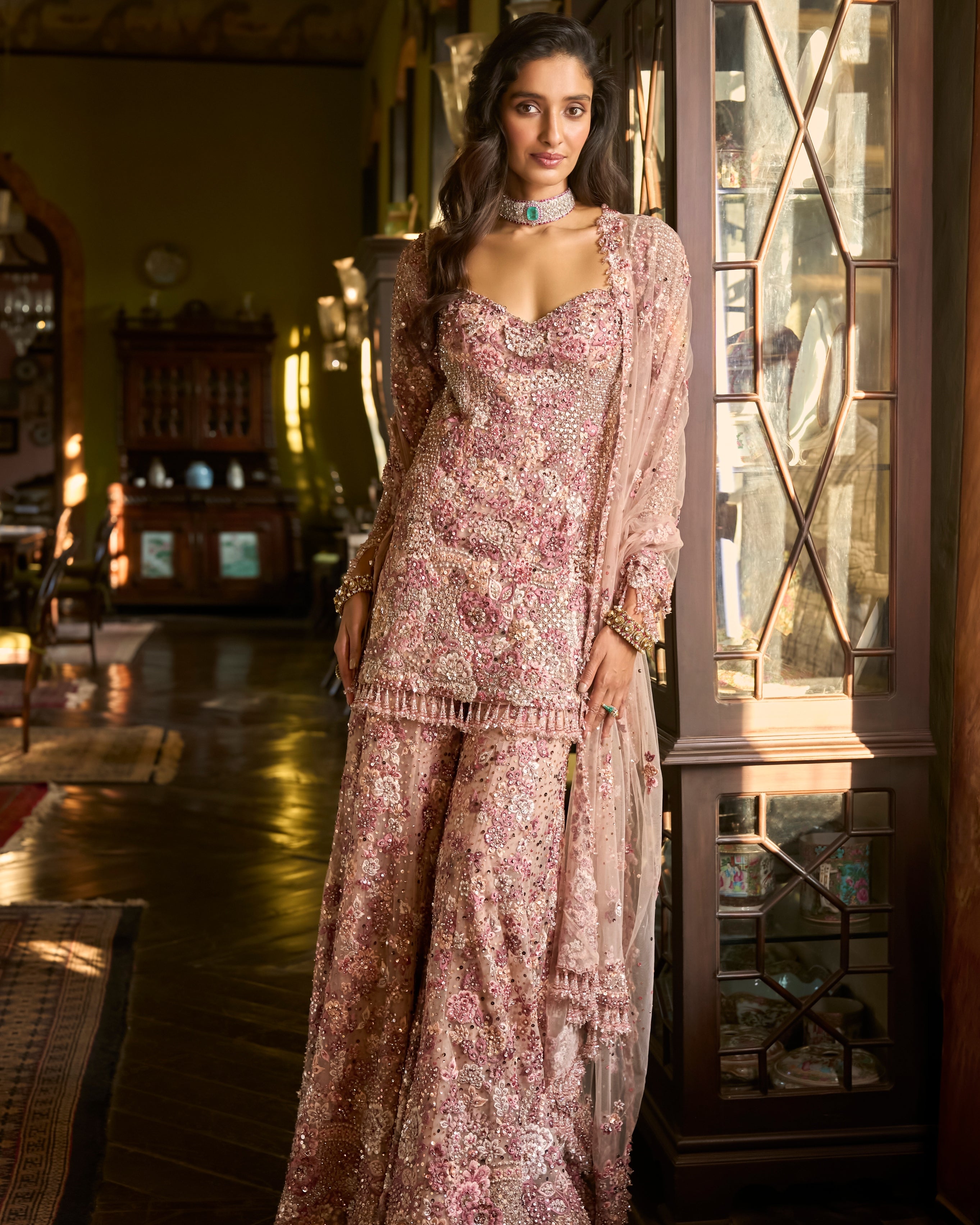 Dusty Rose Sharara Set