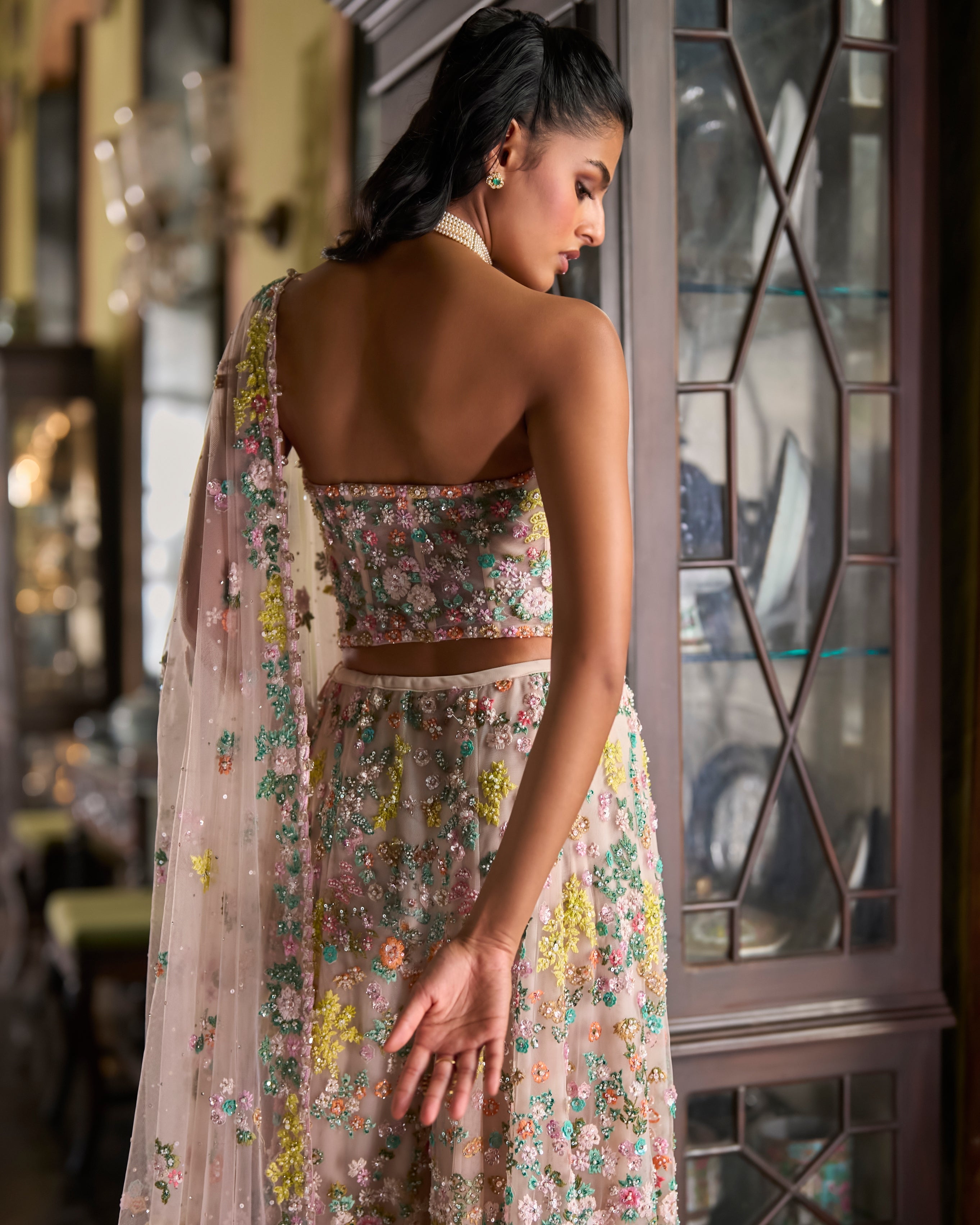 Multi-Coloured Corset Sharara Set