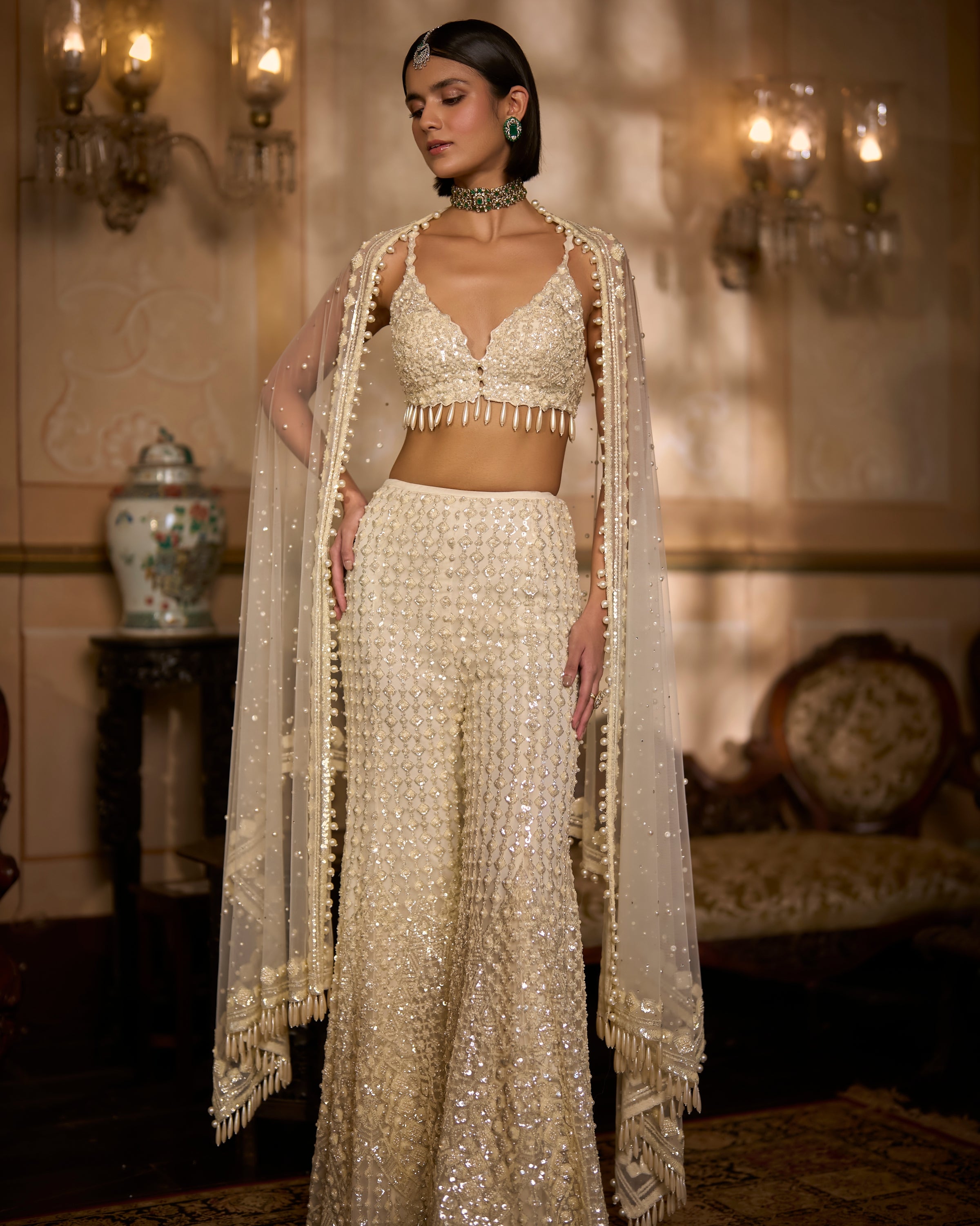 Cream Sharara Set
