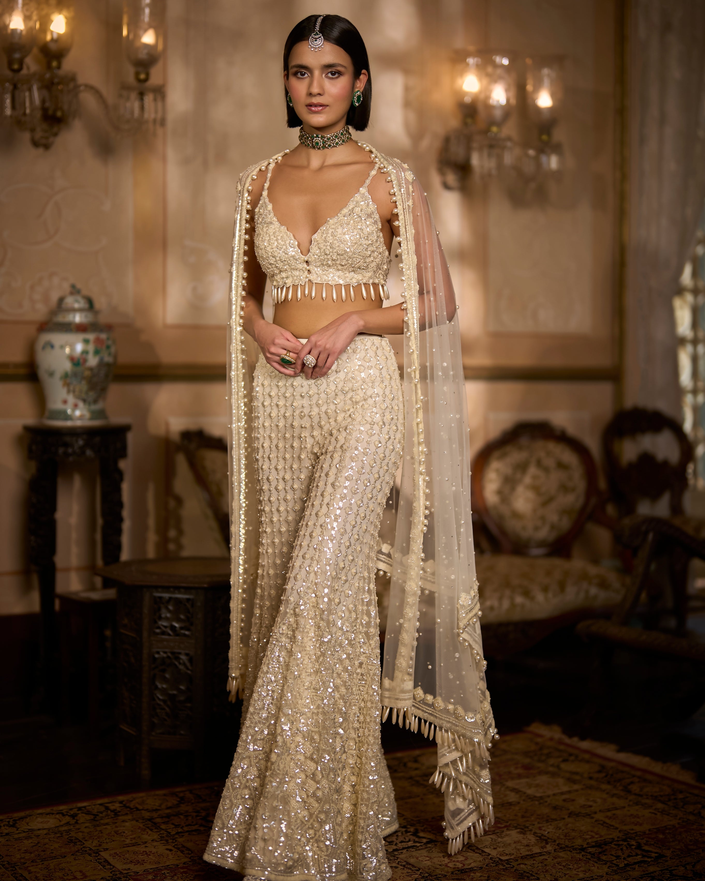 Cream Sharara Set