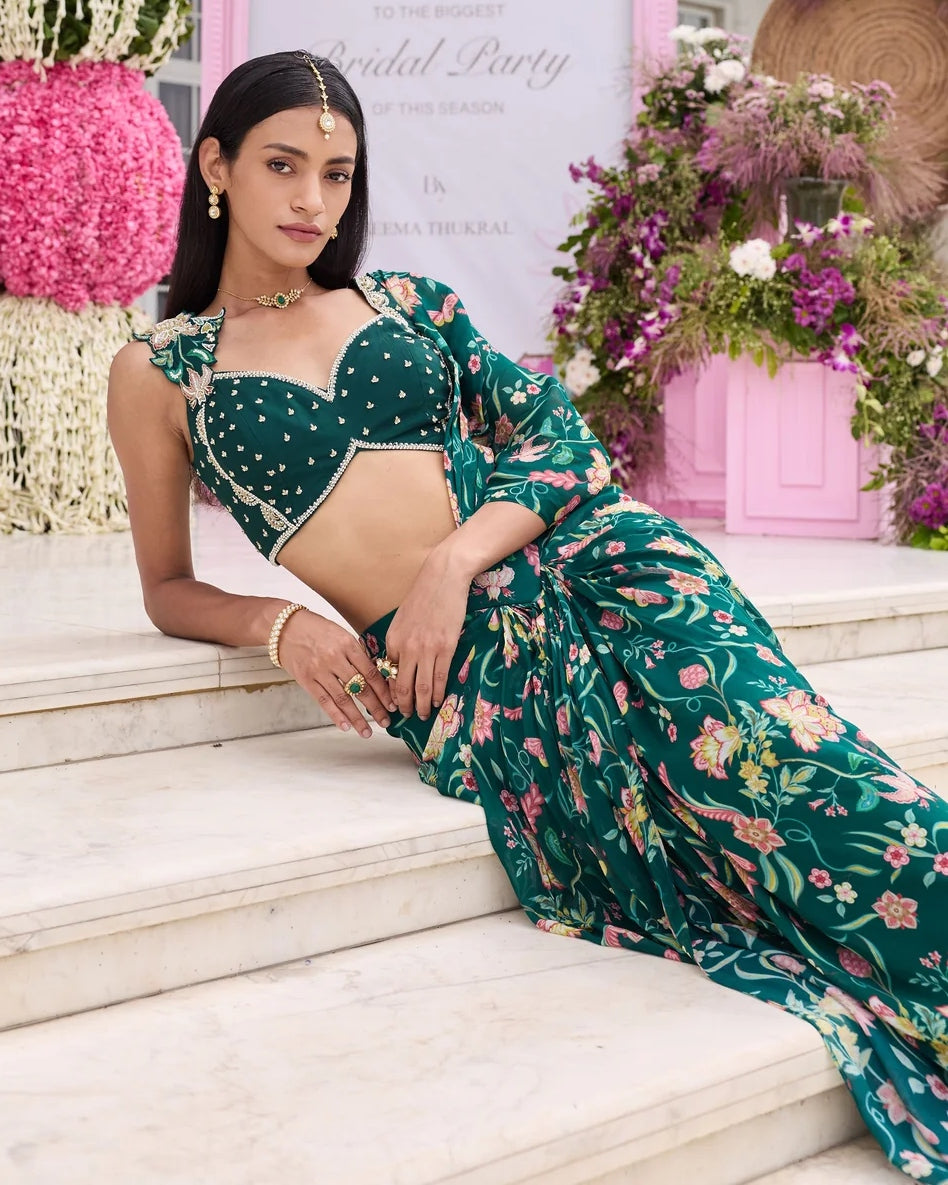 Ashvi Pre-Draped Sari Set