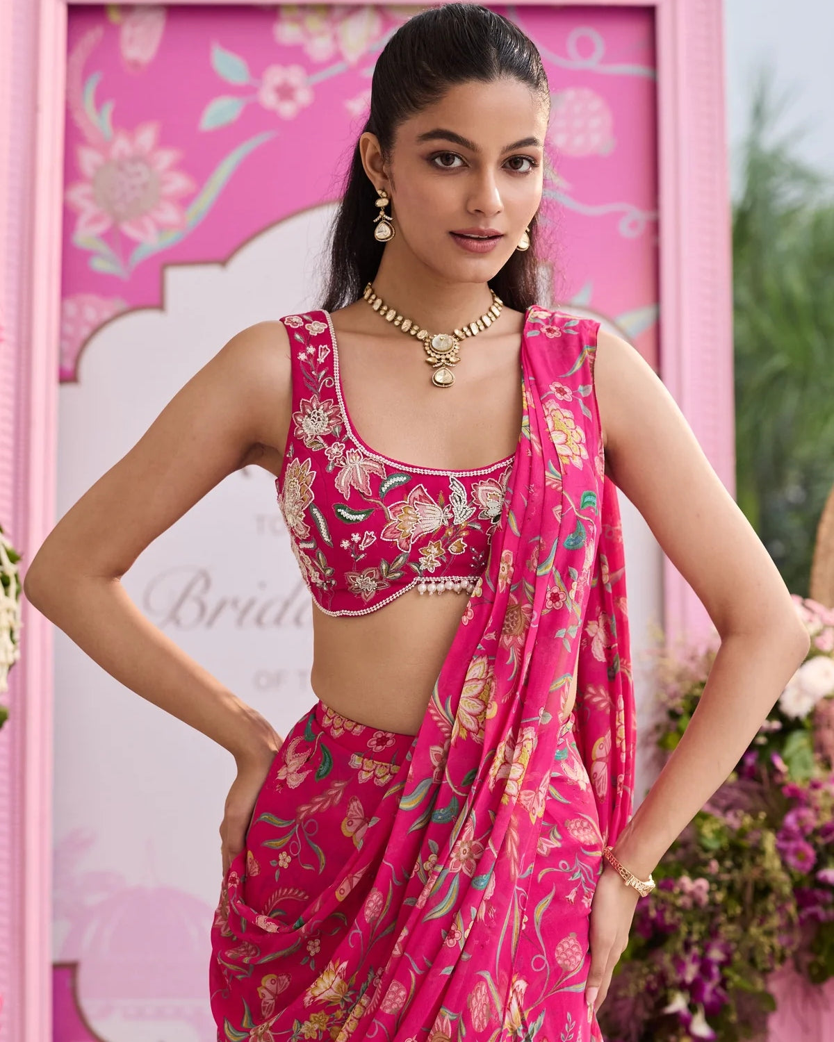 Zoha Pre-Draped Sari Set