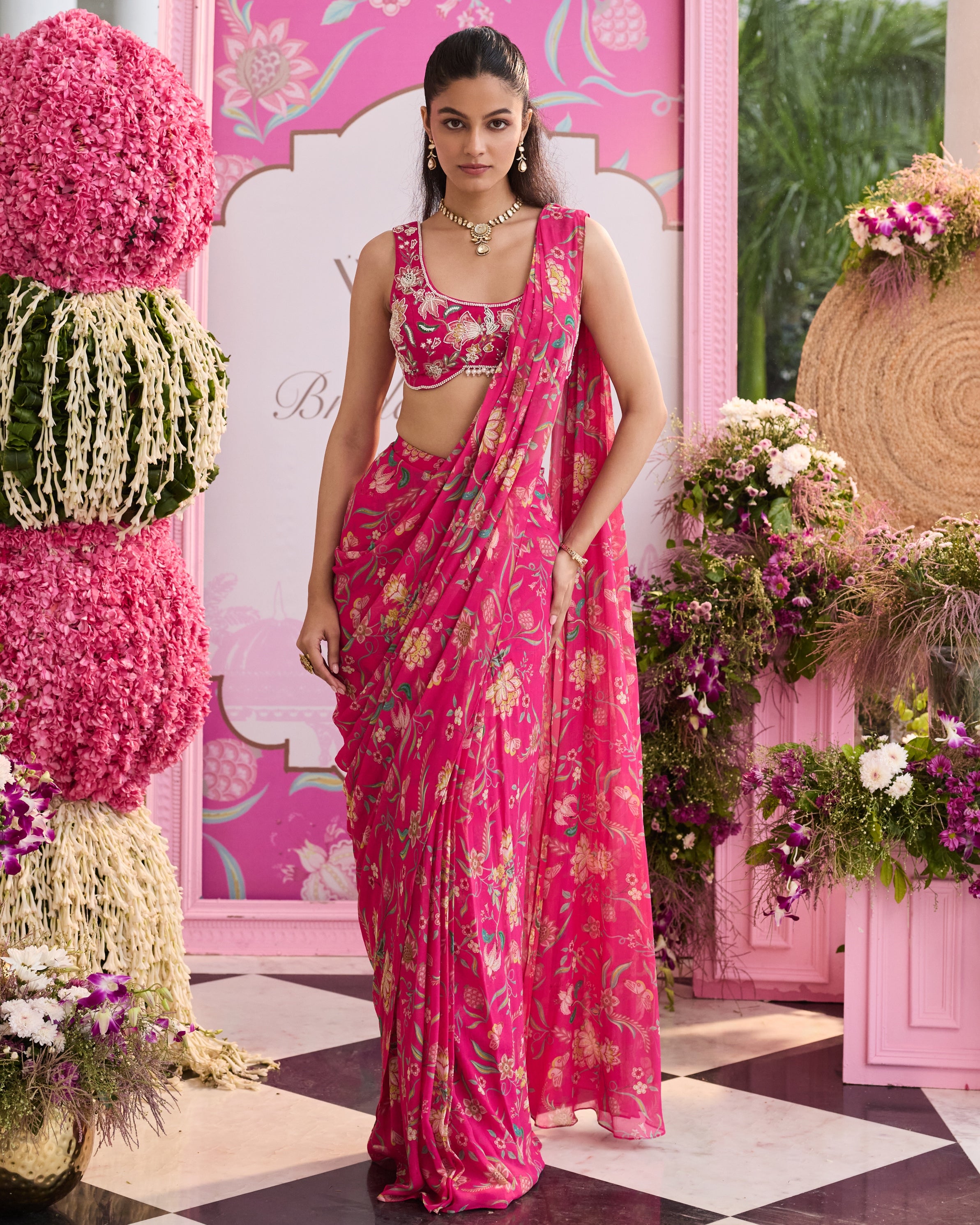 Zoha Pre-Draped Sari Set