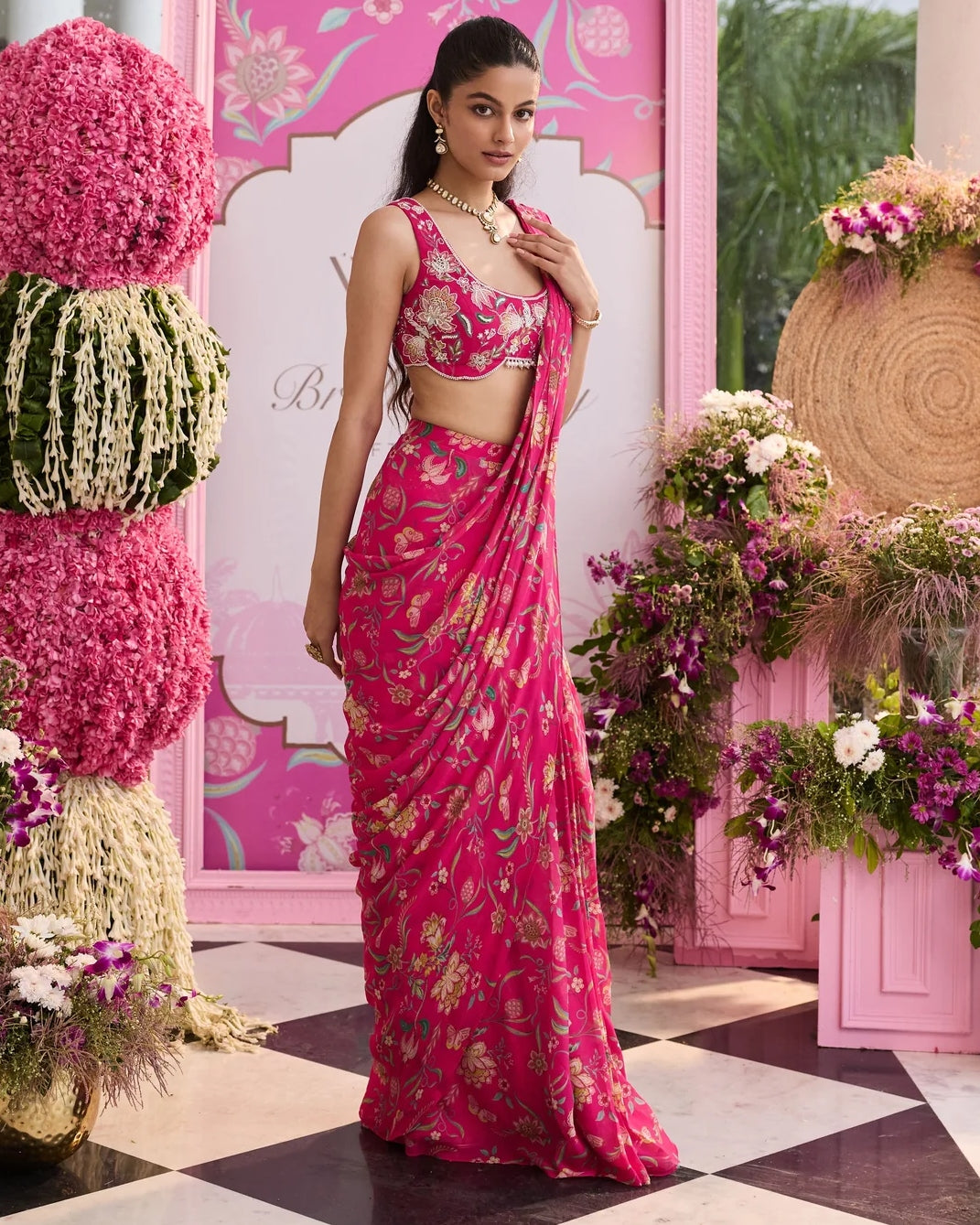 Zoha Pre-Draped Sari Set