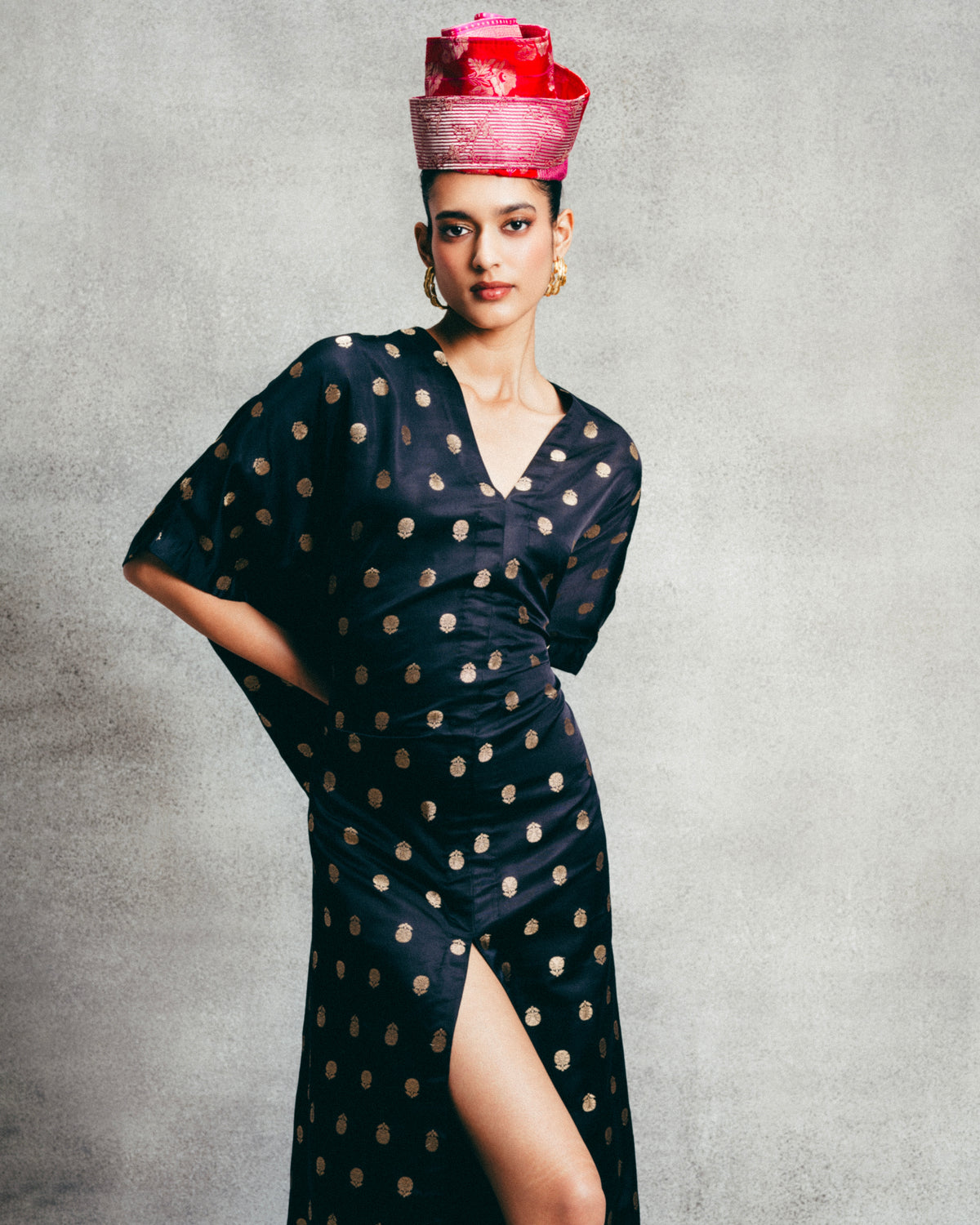 Handwoven Ebony Banarasi Kaftan