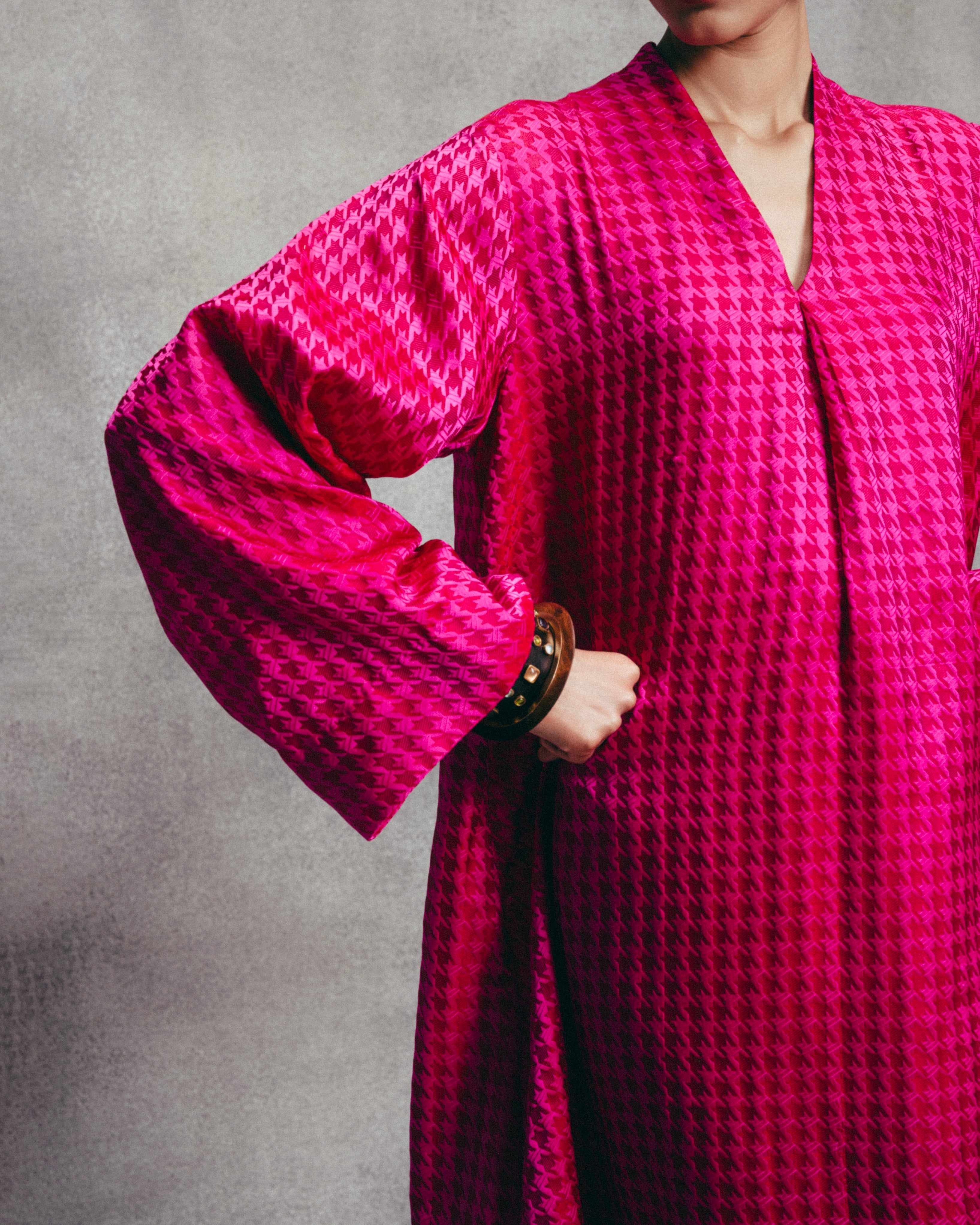 Handwoven Fuchsia Pink Gerum Kaftan