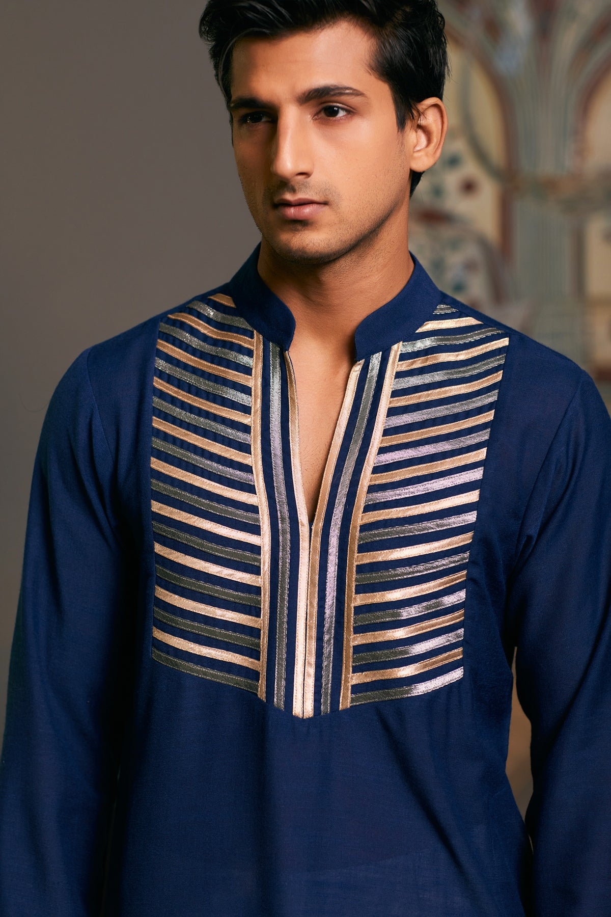 Blue Goe Metallic Kurta Set