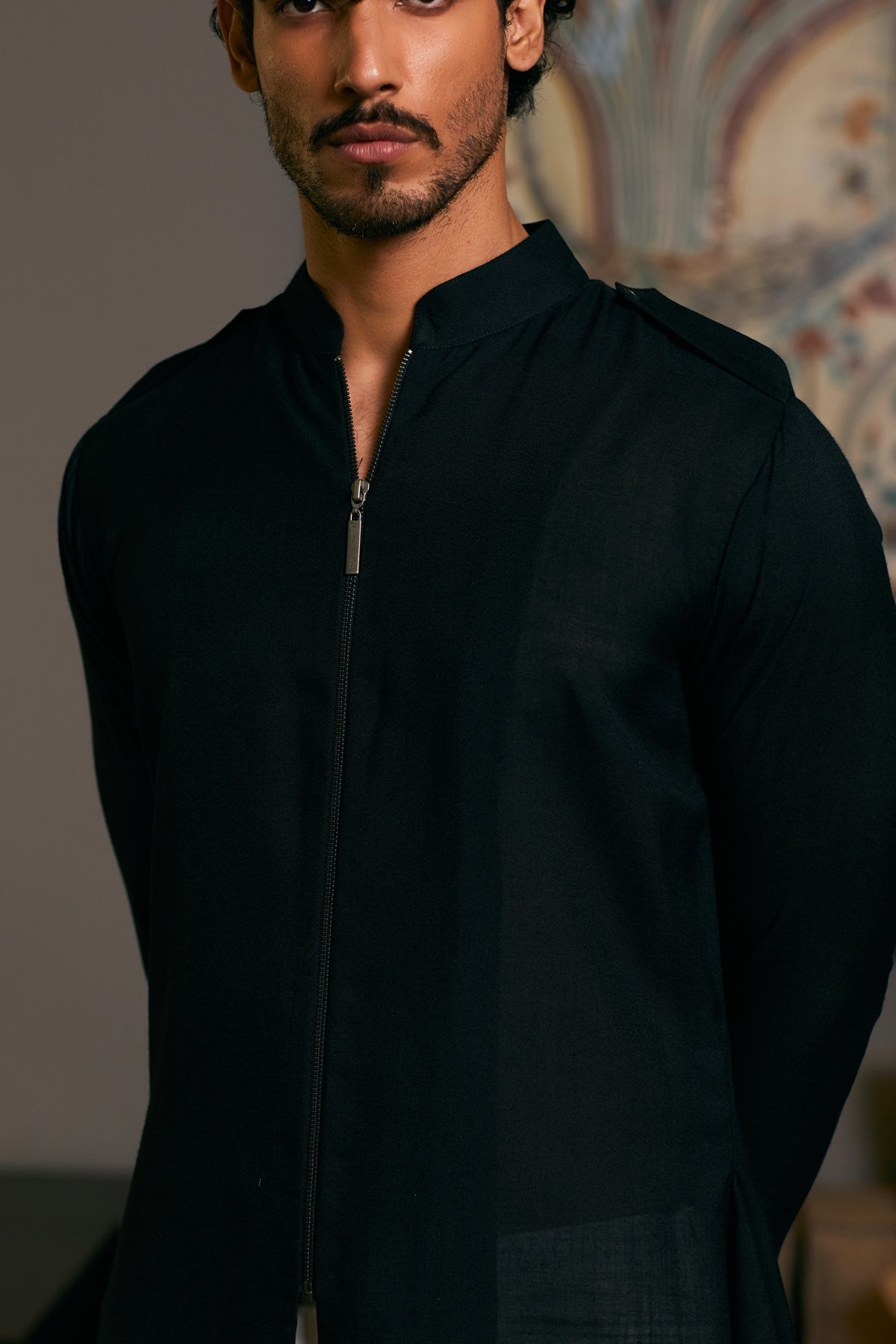 Pitch Black Goe Drape Kurta Set