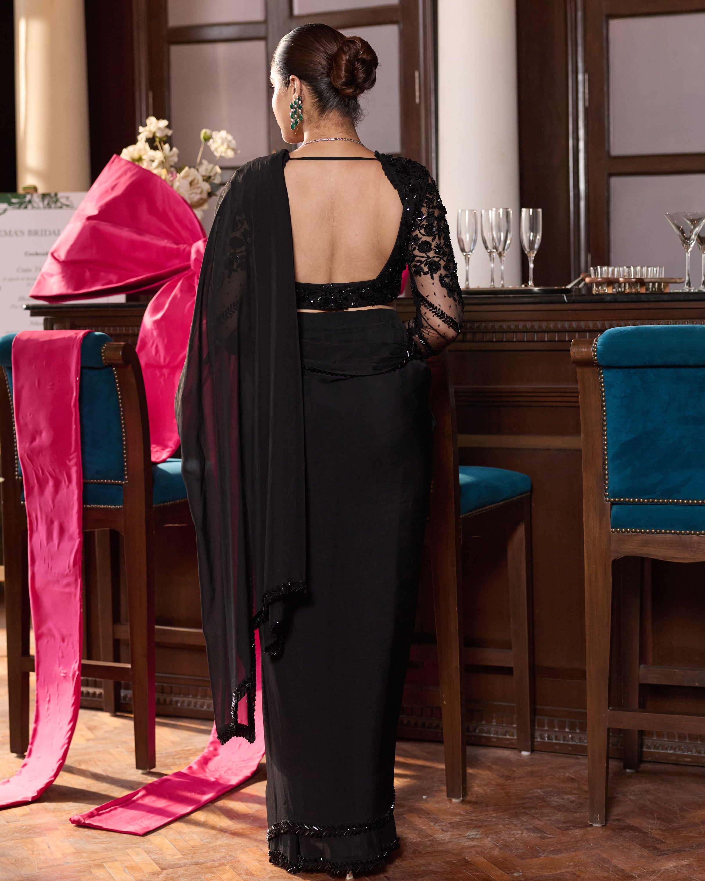 Tina Pre-Draped Sari Set
