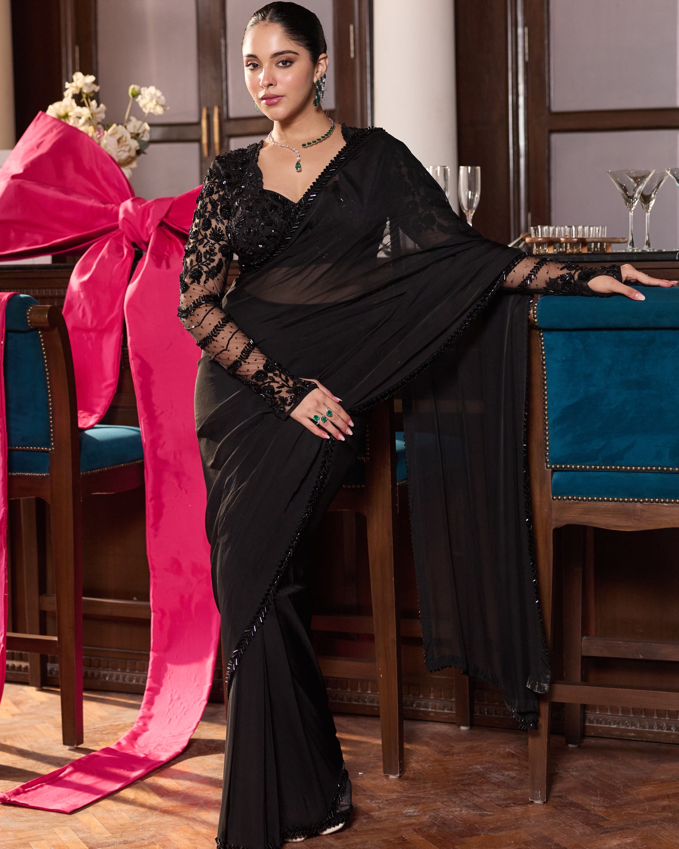 Tina Pre-Draped Sari Set