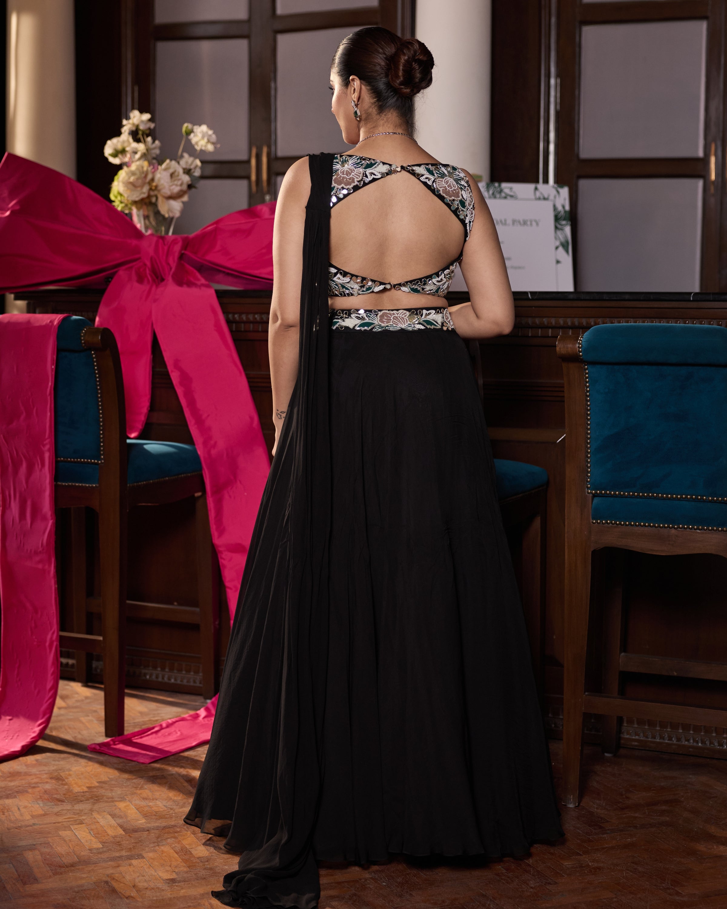 Sanjana Pre-Draped Sari Set