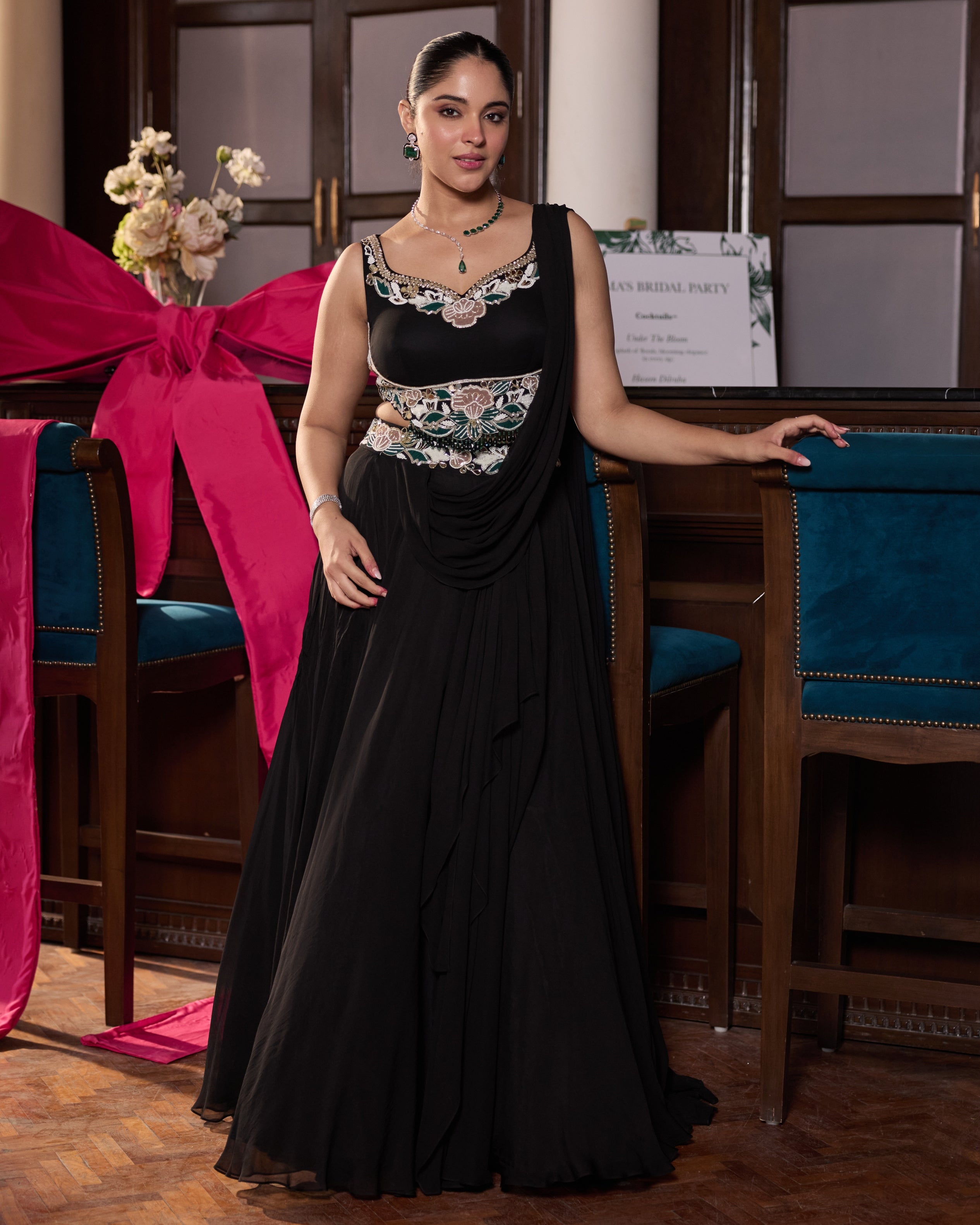 Sanjana Pre-Draped Sari Set