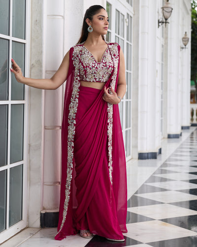 Anmol Pre-Draped Sari Set