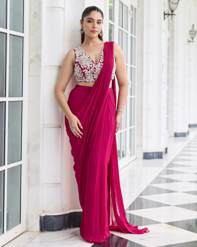 Shreeya Pre-Draped Sari Set