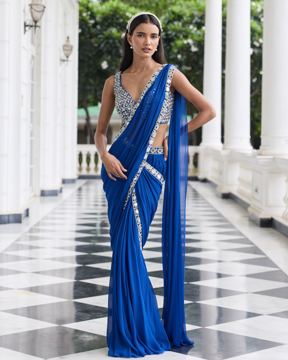 Parul Pre-Draped Sari Set