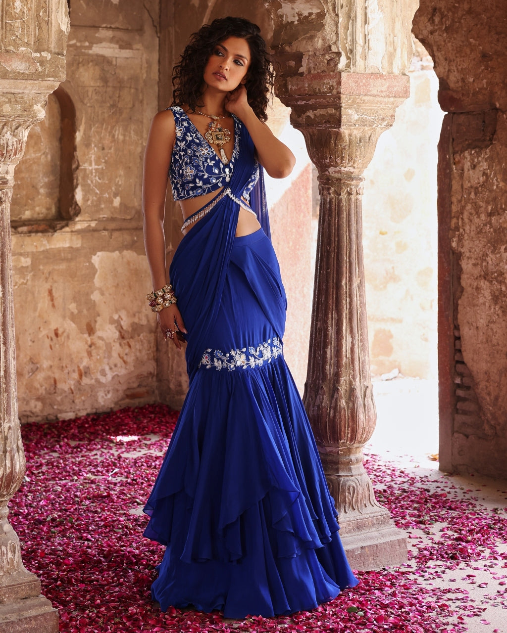 Ayesha Pre-Draped Sari Set