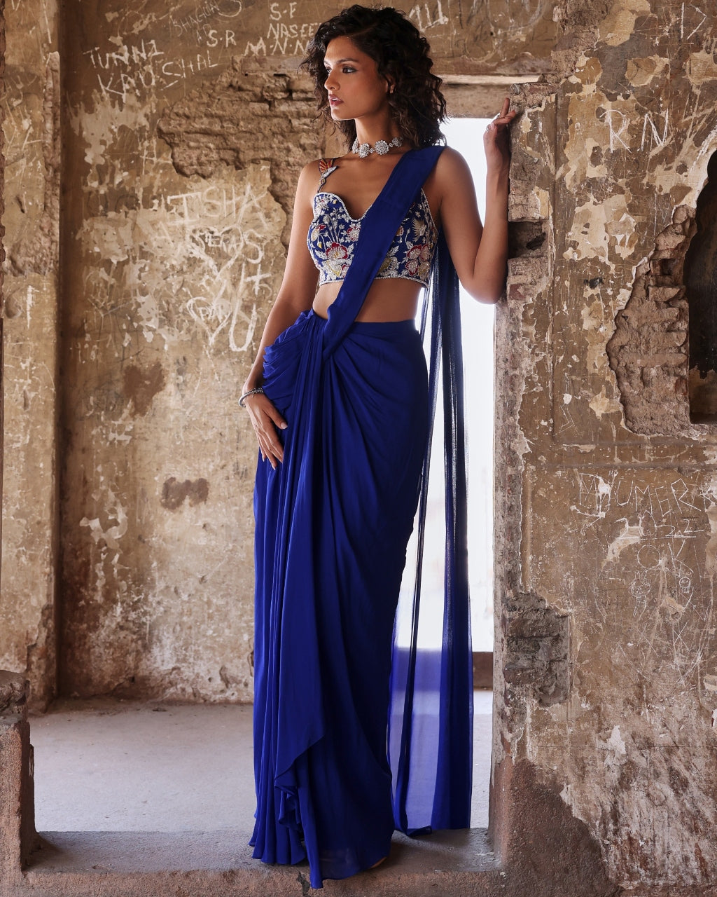 Nadira Pre-Draped Sari Set