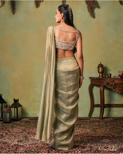 Veda Pre-Draped Sari Set