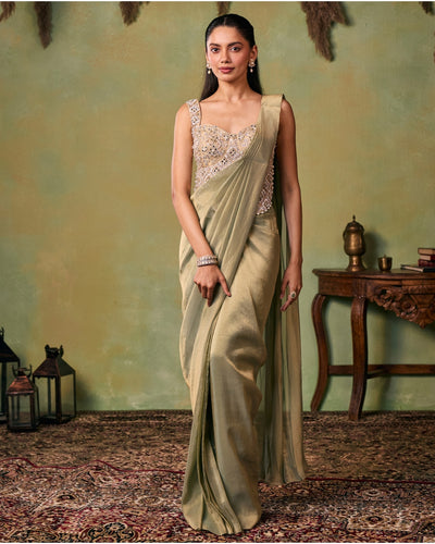Veda Pre-Draped Sari Set