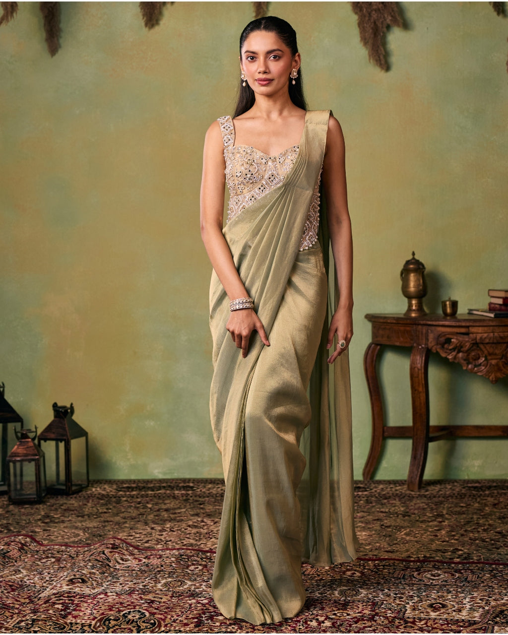 Veda Pre-Draped Sari Set