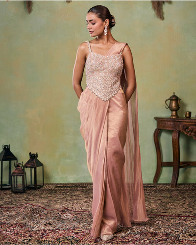 Priya Pre-Draped Sari Set
