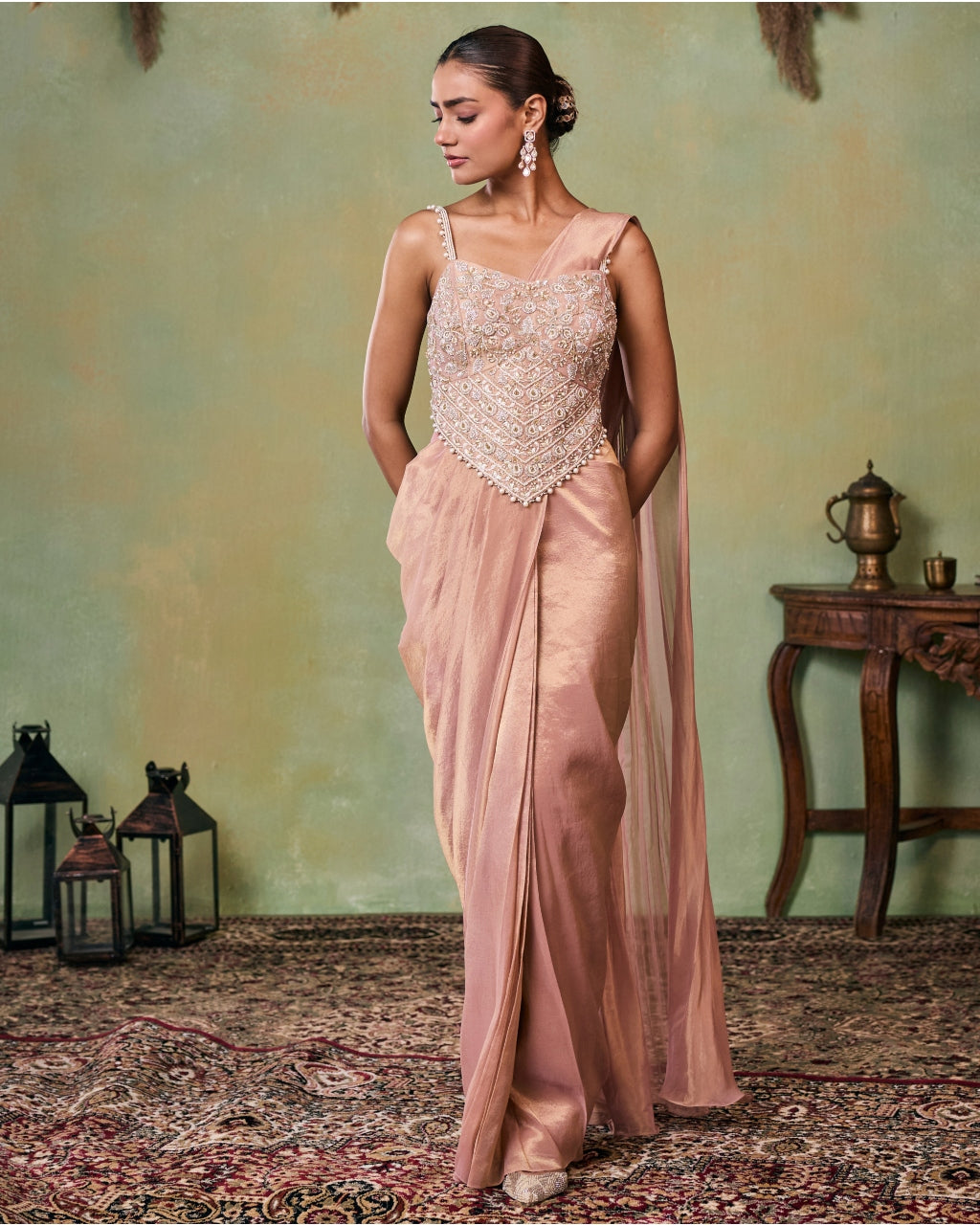 Priya Pre-Draped Sari Set