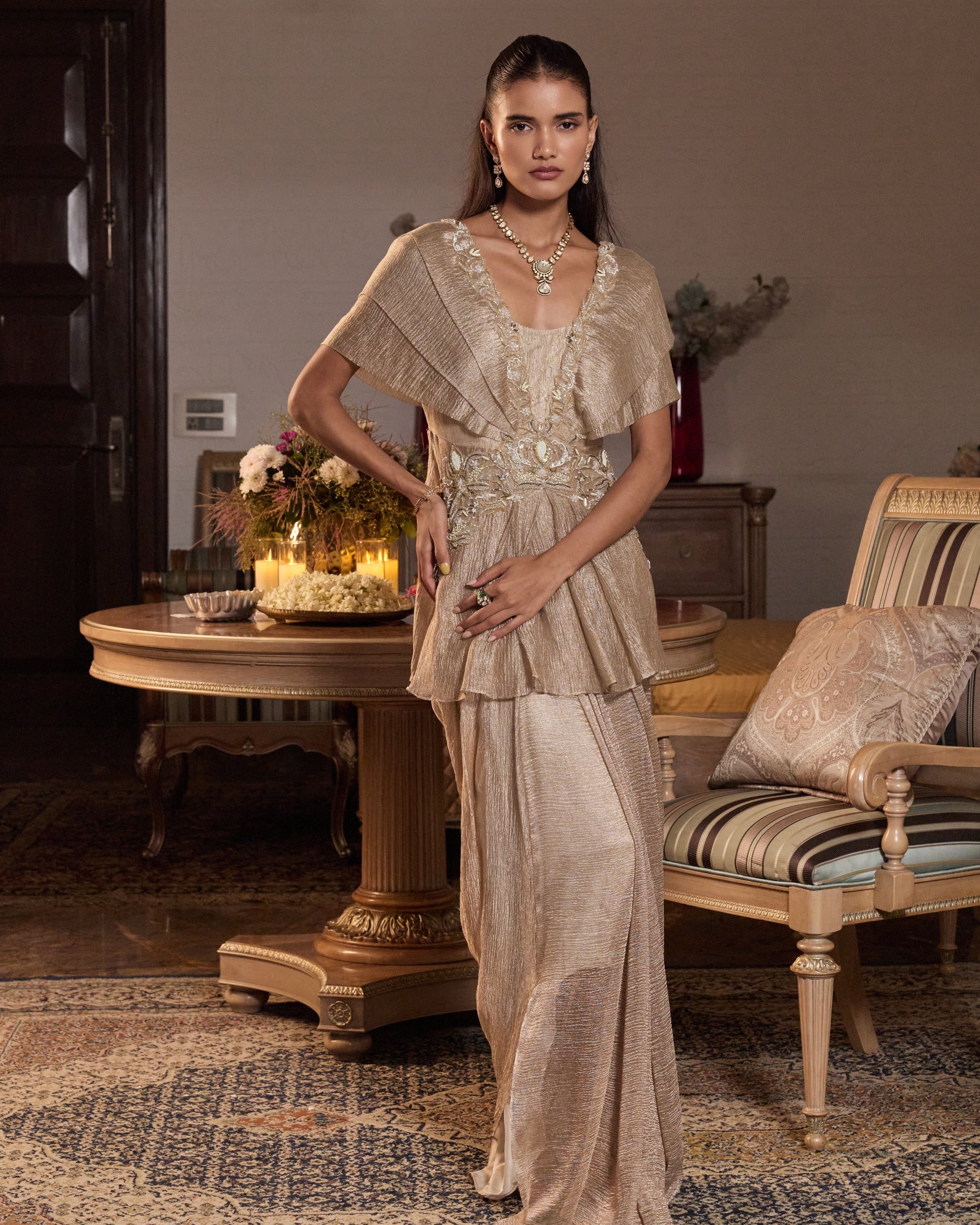 Kangana Peplum Skirt Set