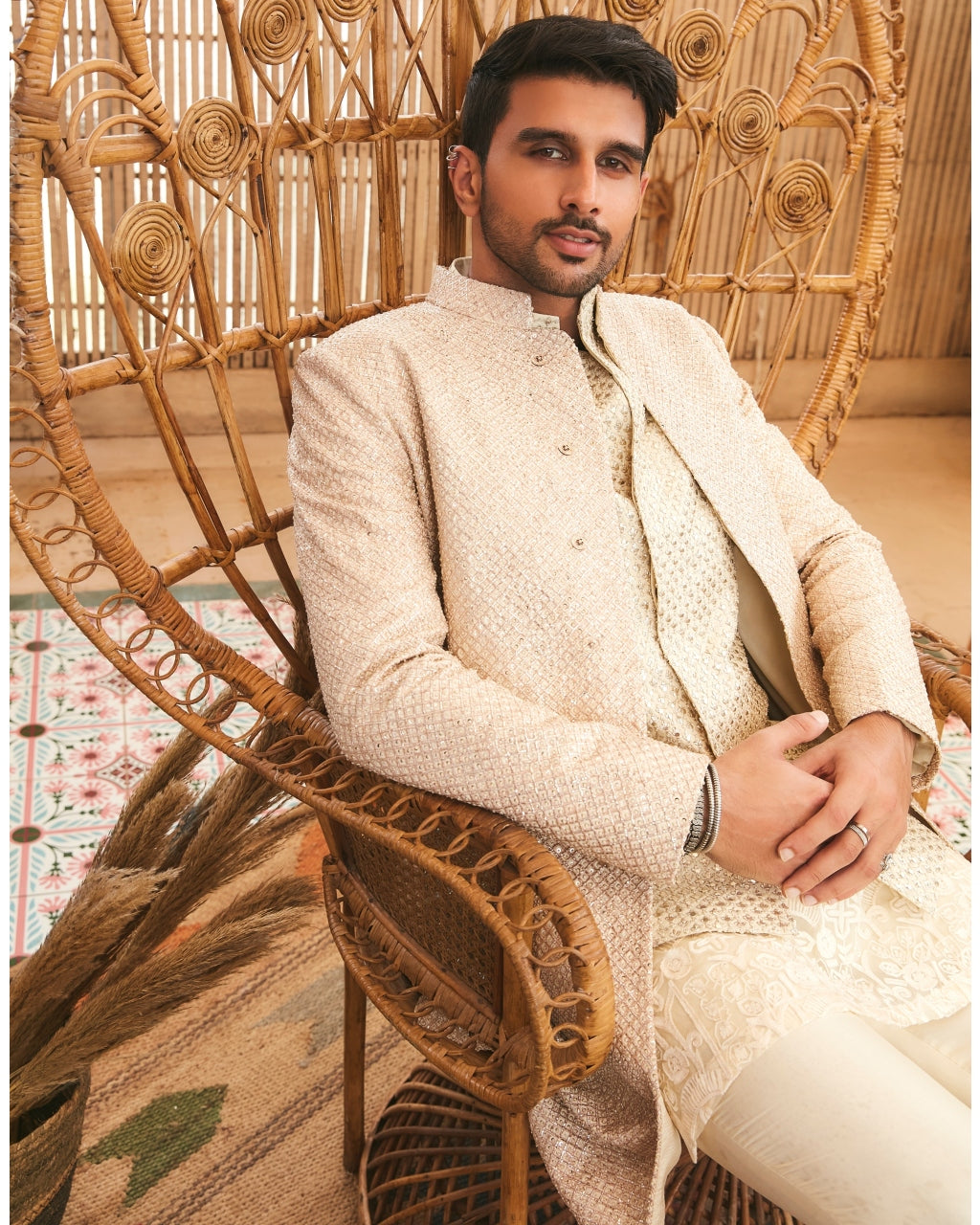 French Knot Sherwani Set