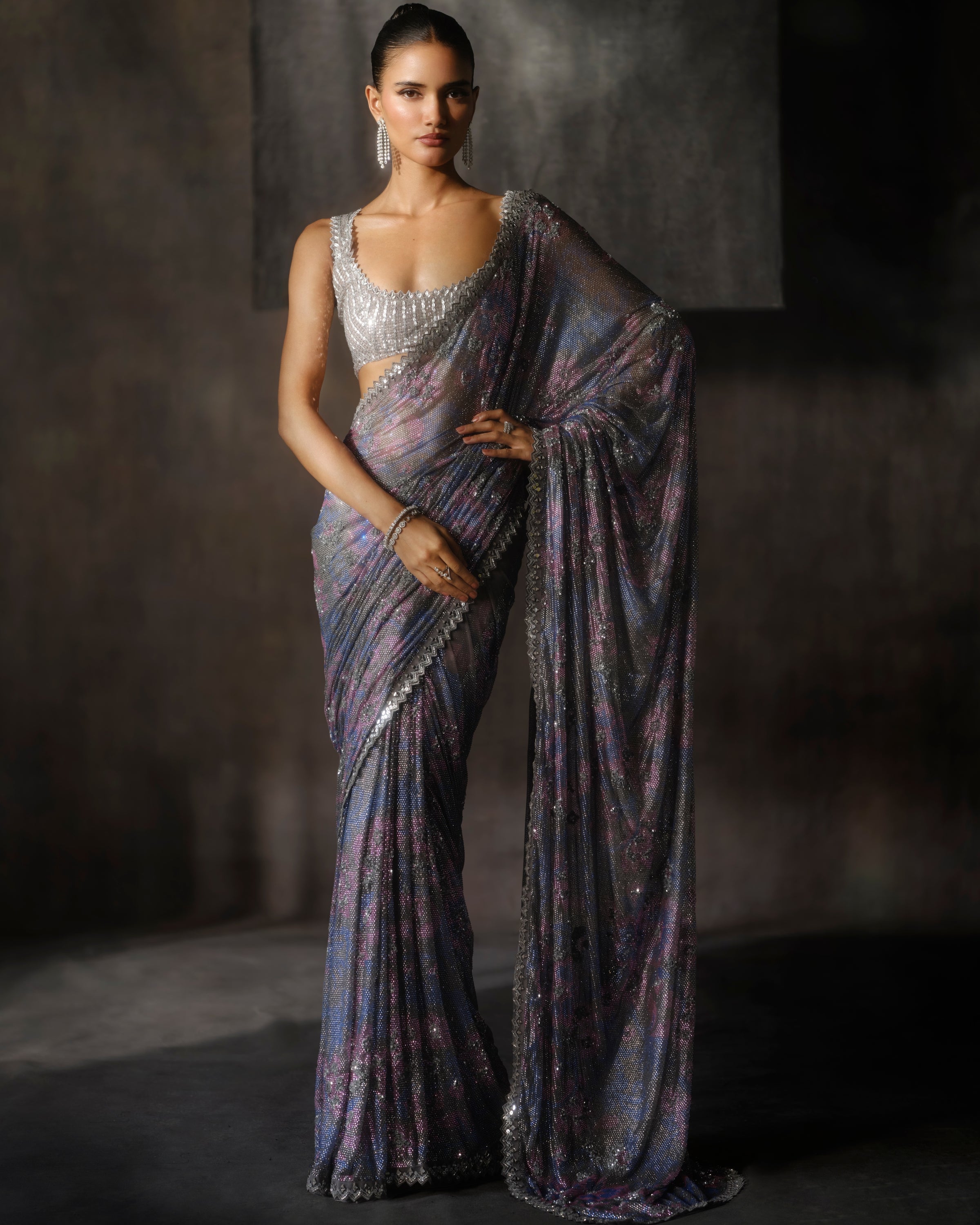 Multicolour Swarovski Sari
