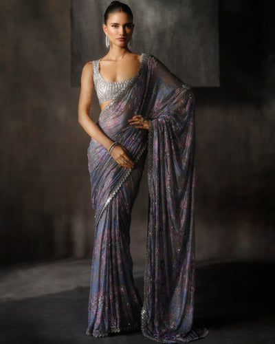 Multicolour Swarovski Sari