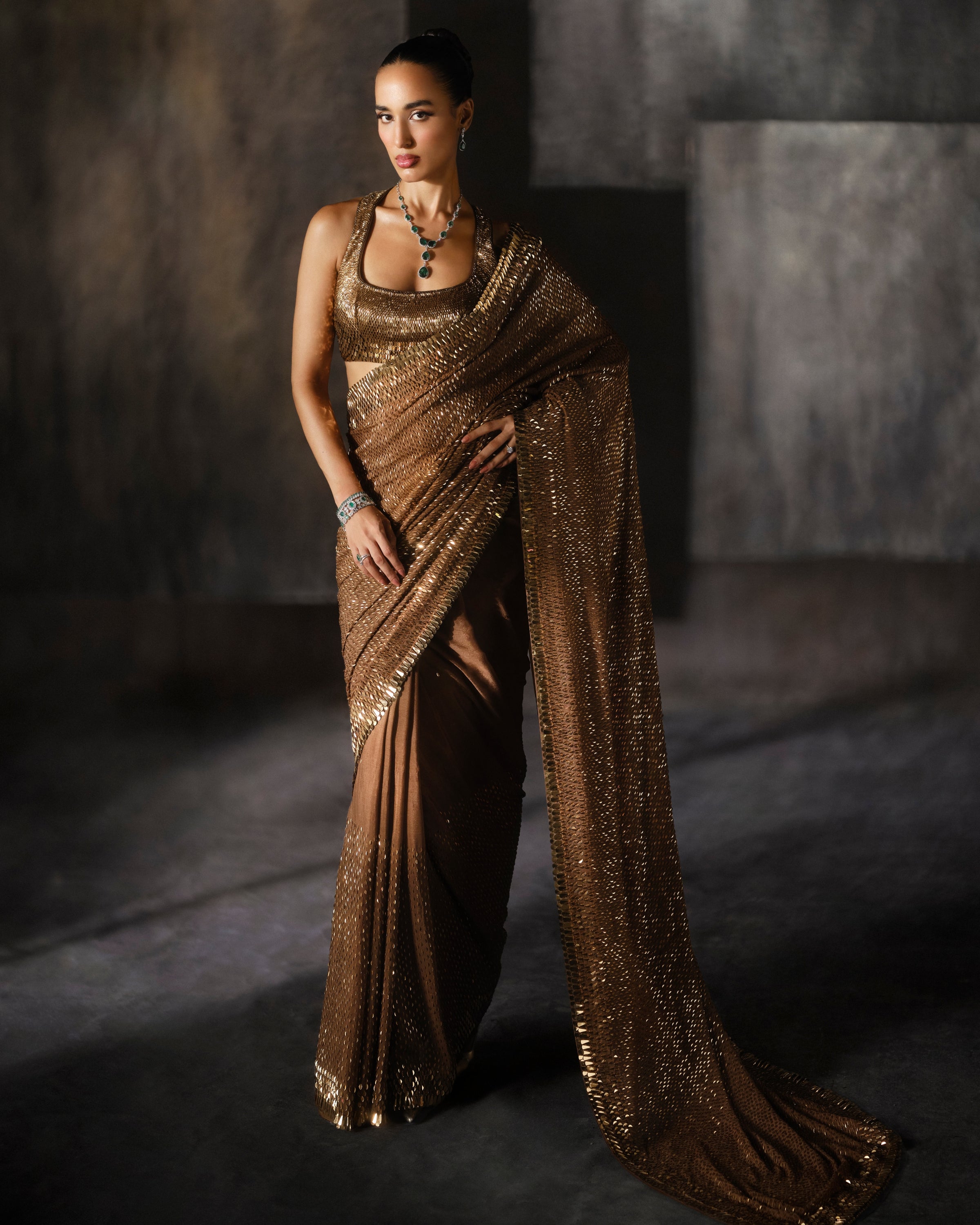 Golden Kashti Sari