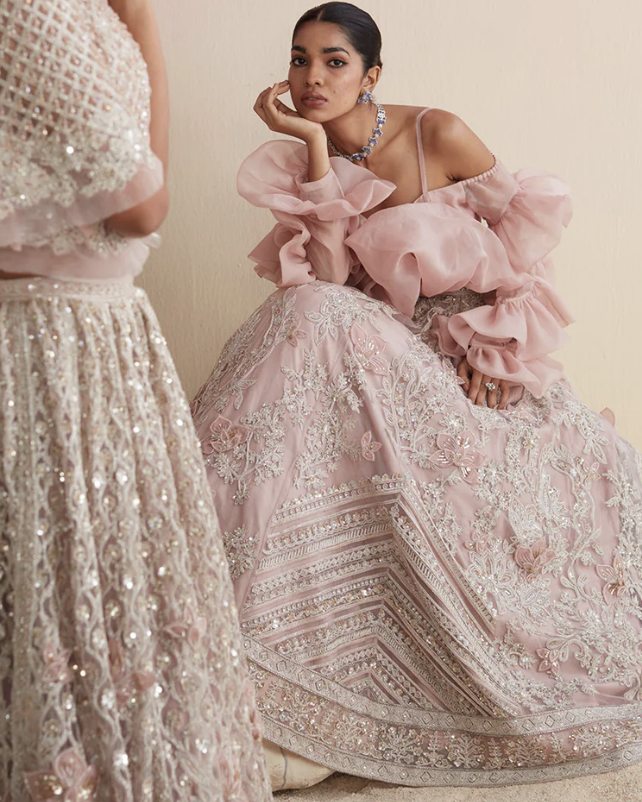 Zara Lehenga Set In Dusty Pink