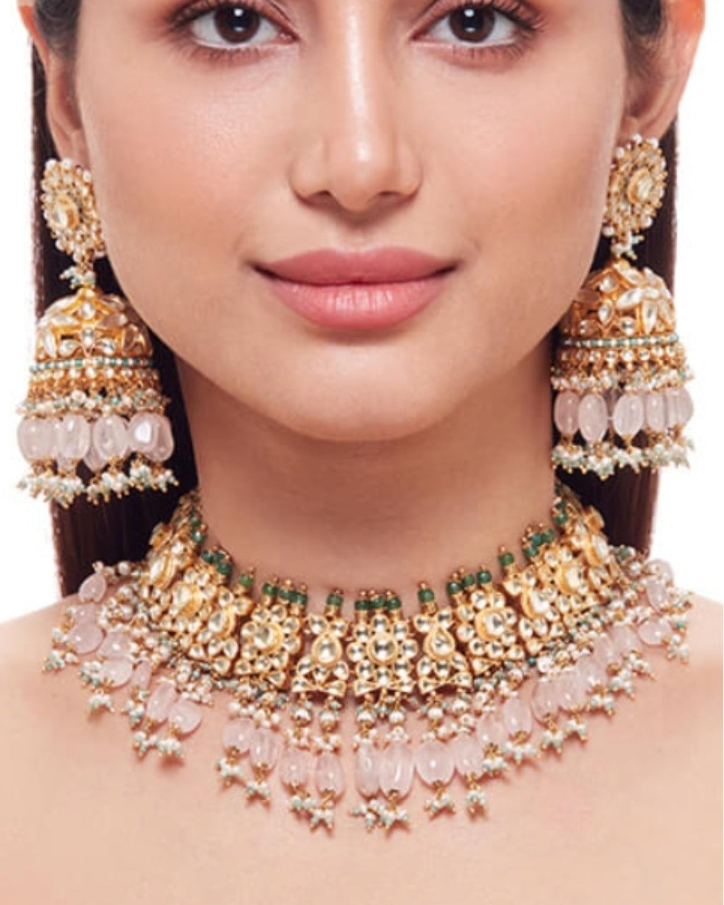 Kundan Flower Necklace Set