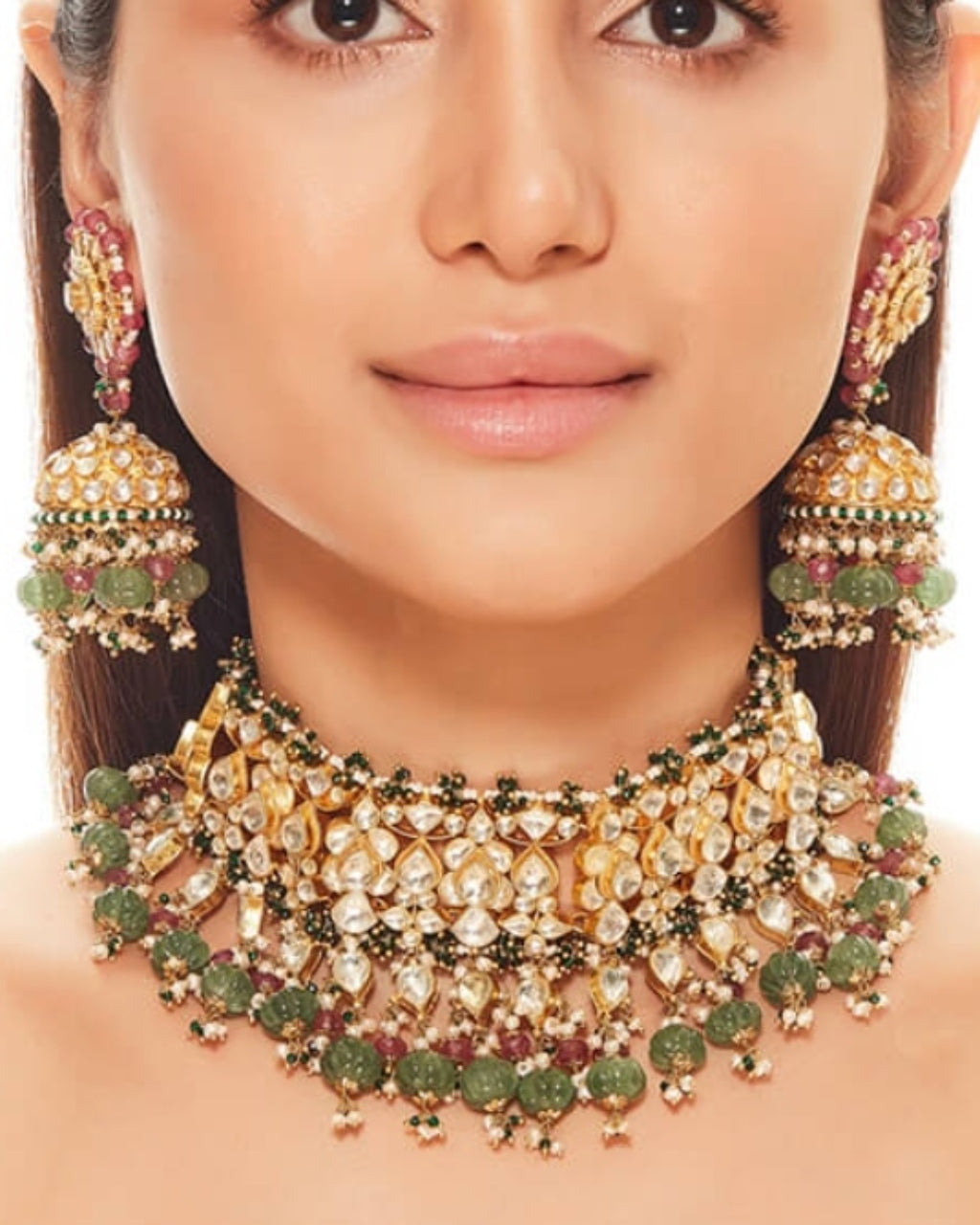 Flower Bud Kundan Choker Set